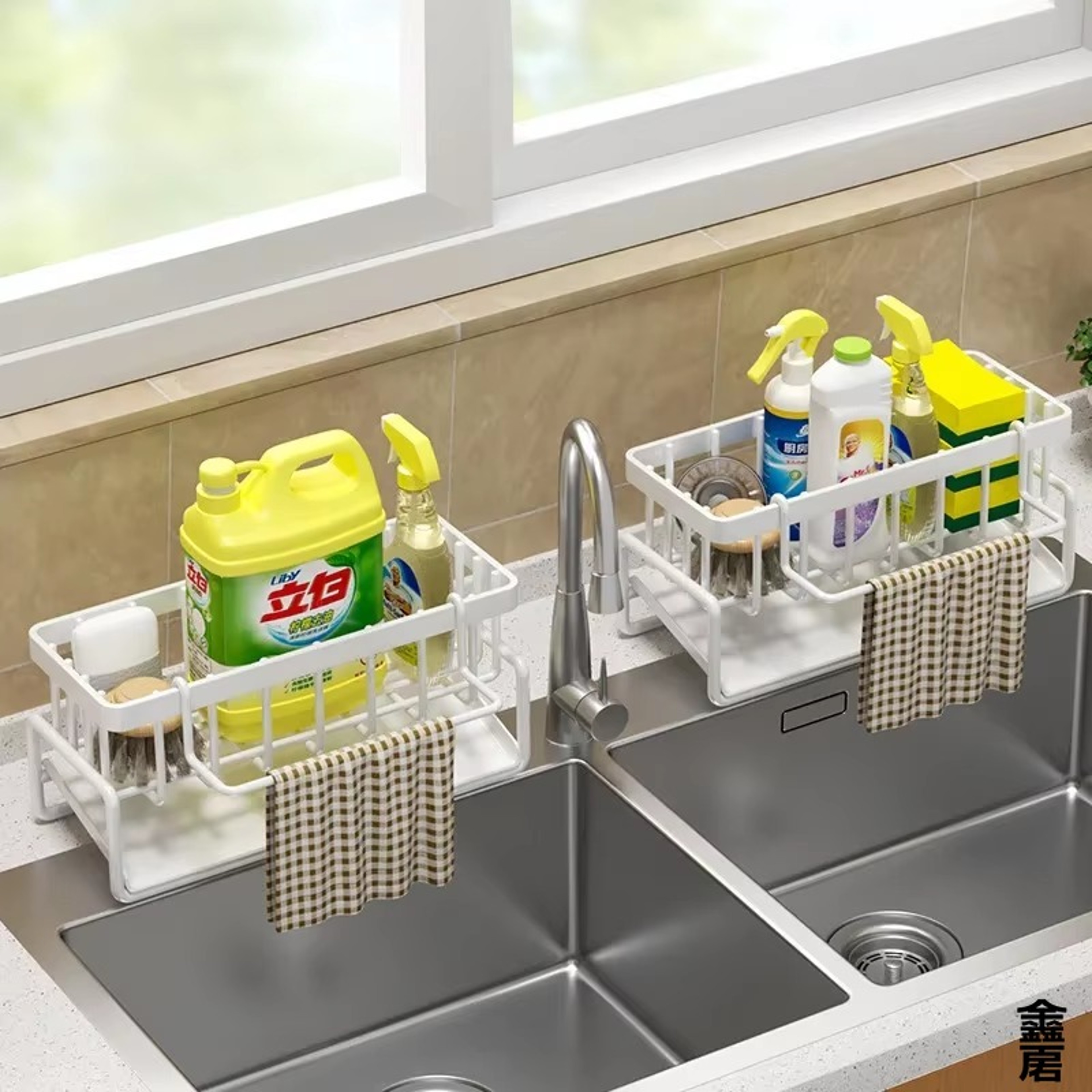 Tap Mounted Sink Organizer Rack With Drainage Space Saving Kitchen Shelf 2
