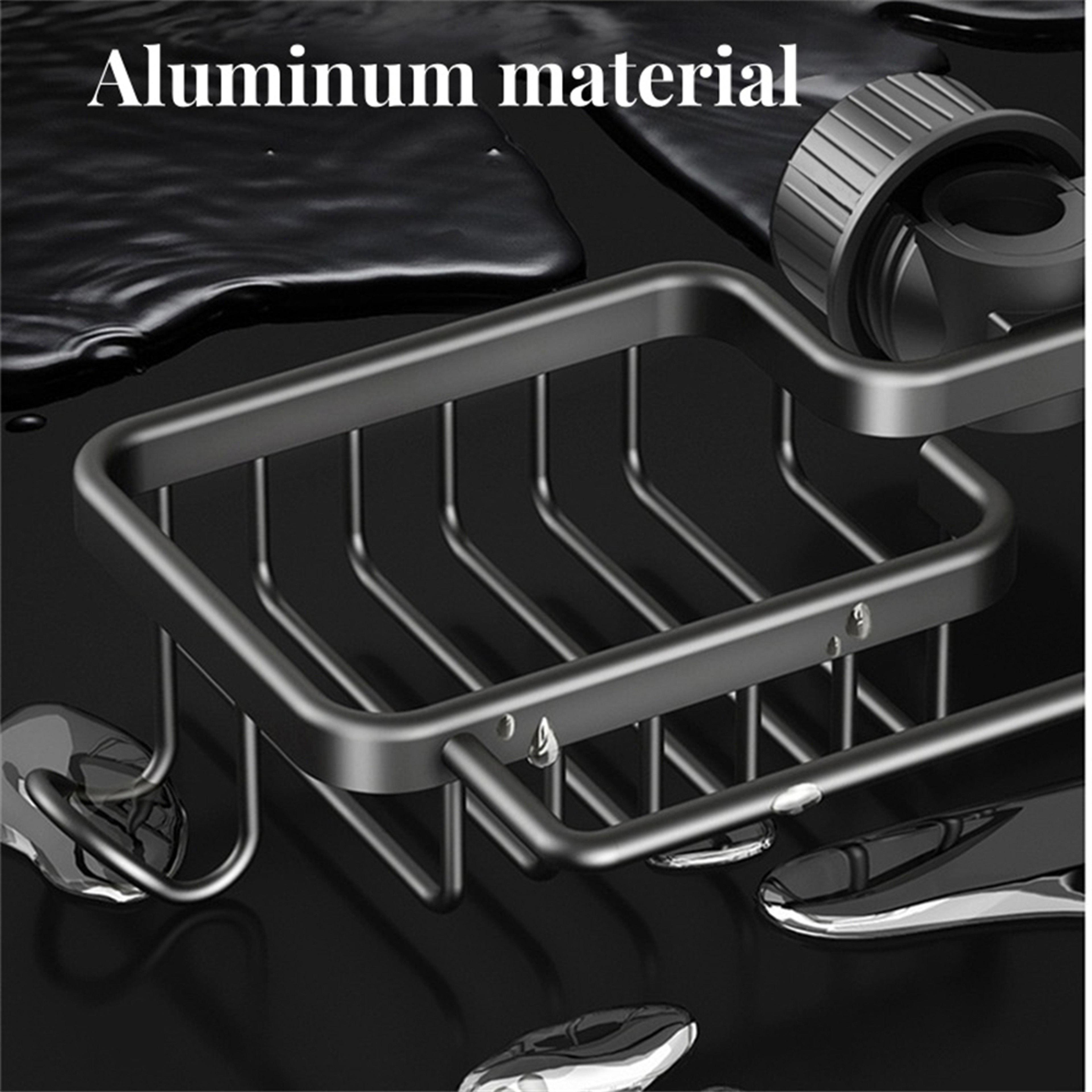 Sink Sponge Holder with Drain Tray No Drill Kitchen Storage Rack Organizer – view 4
