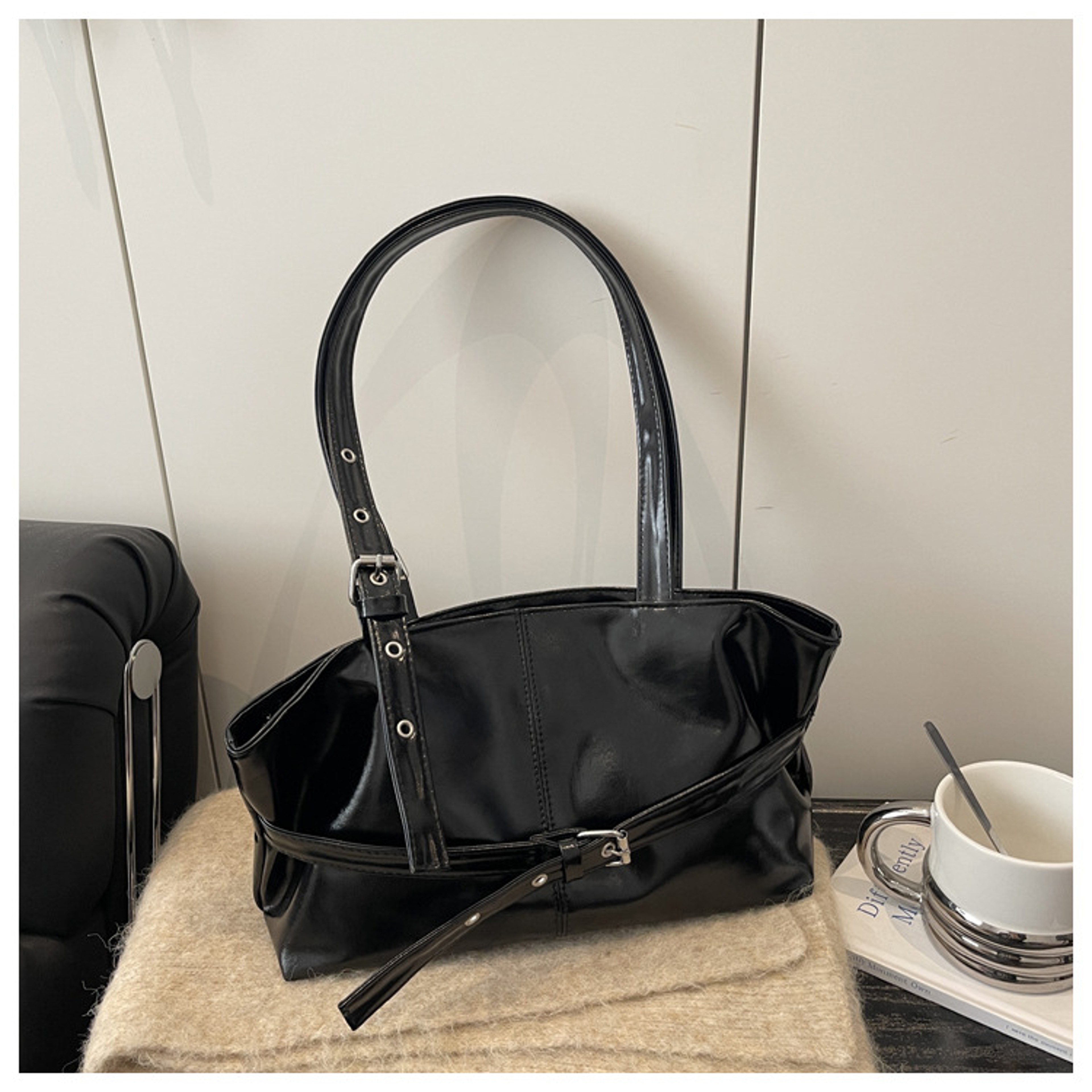 Ethnic Canvas Tote Bag Medium Size Stylish Everyday Shoulder Handbag for Women – view 7