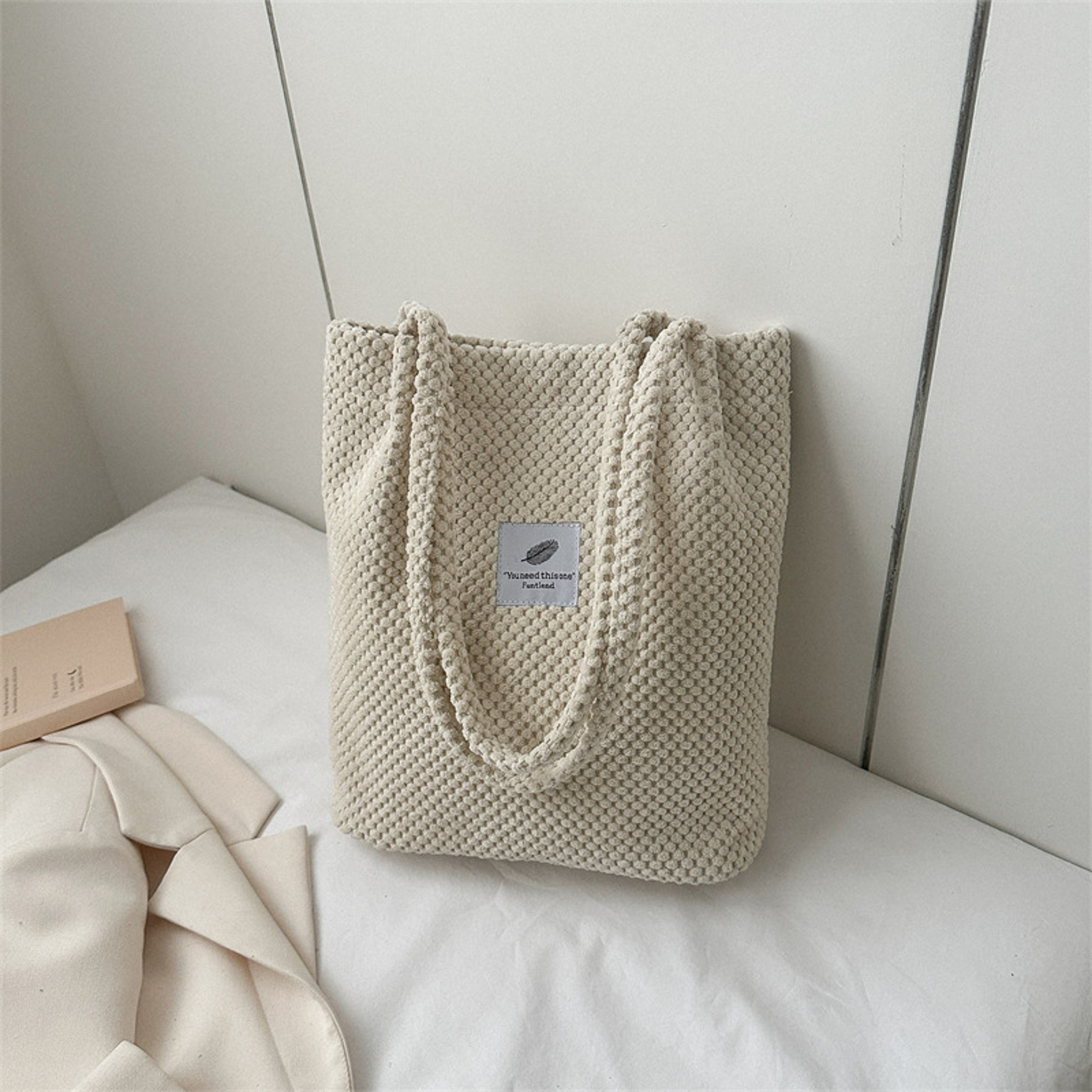 Casual Corduroy Bucket Shoulder Bag Canvas Everyday Tote For Women 1