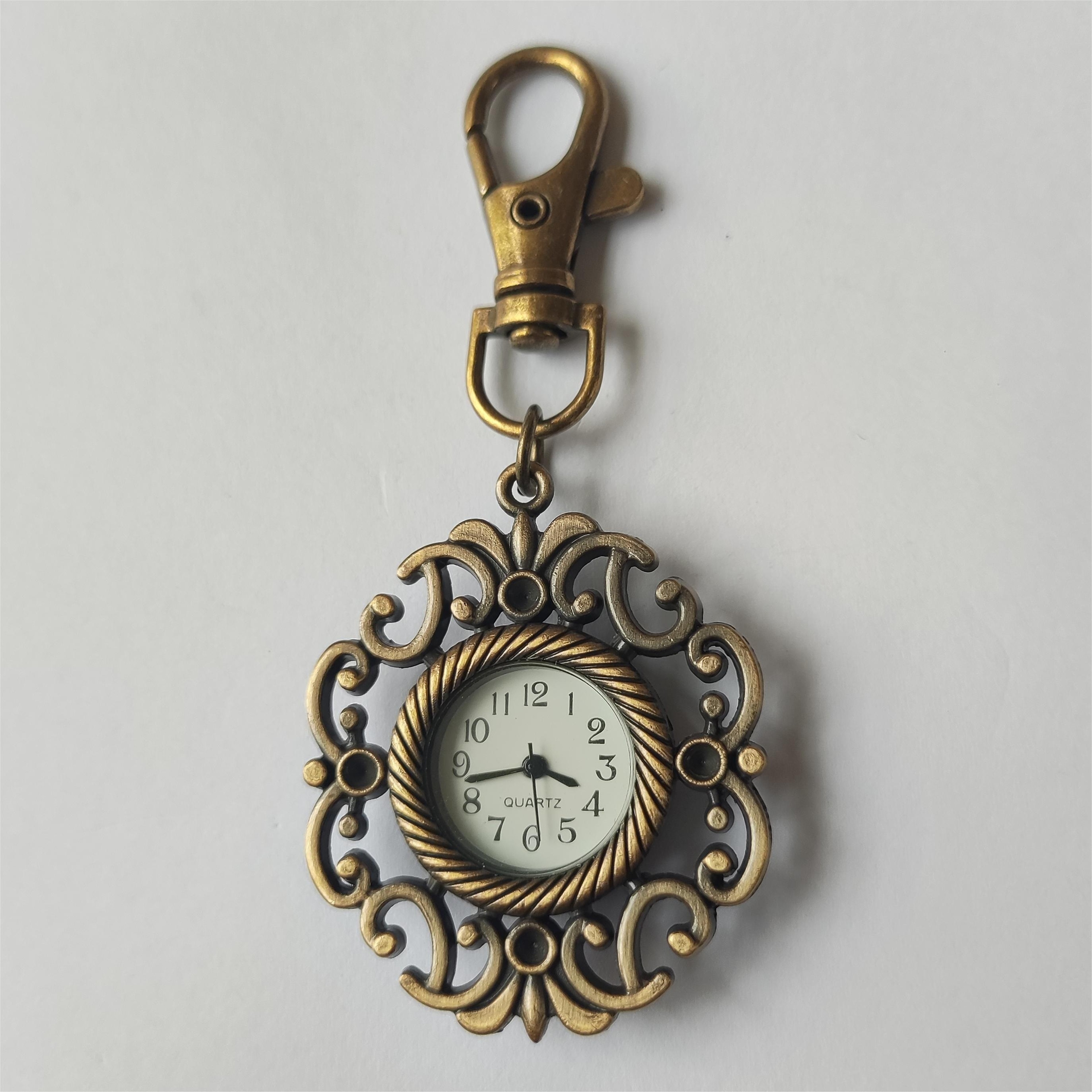 Retro Flower Pendant Watch Necklace Cute Quartz Jewelry Timepiece for Women and Students – view 3