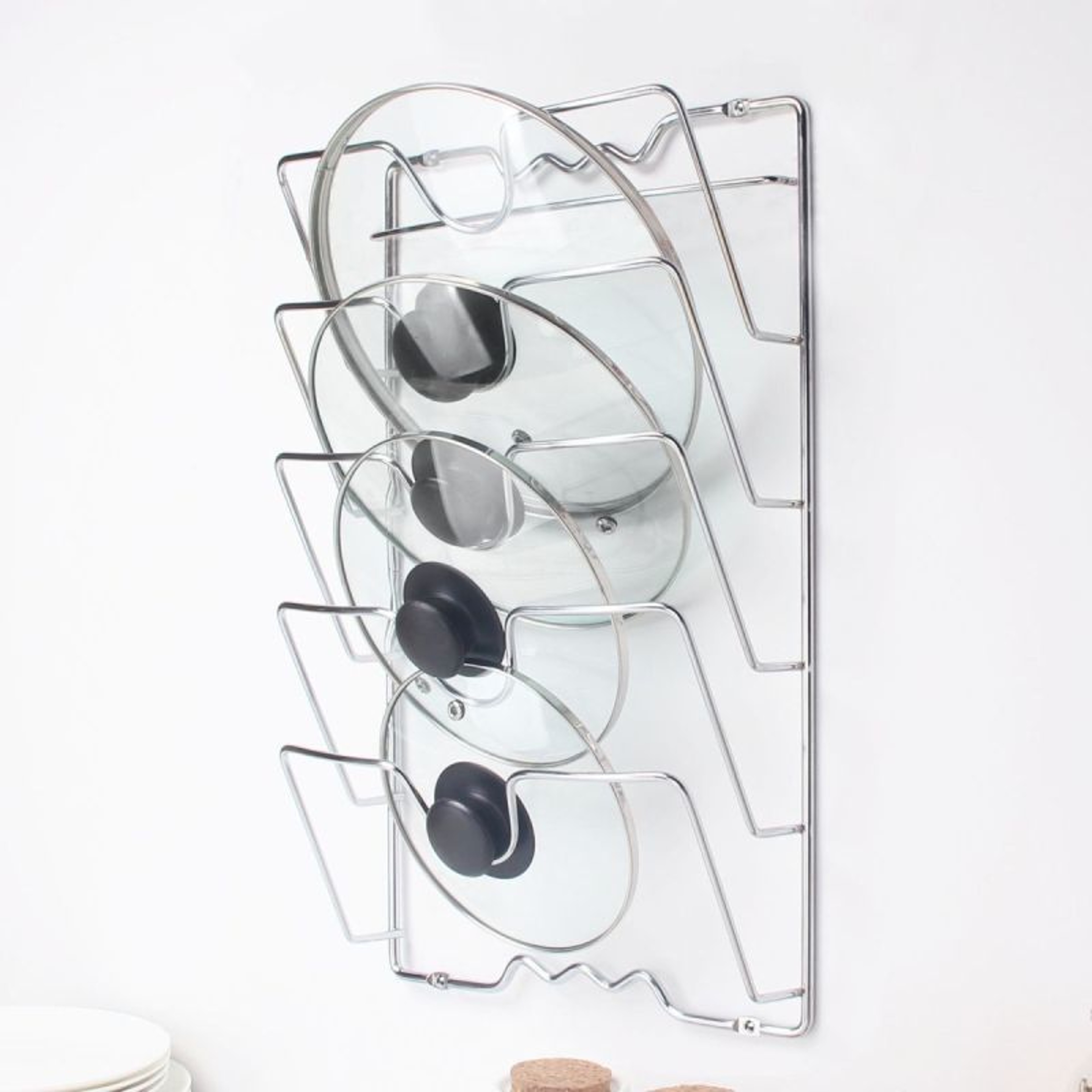 Wall Mounted Pot Lid Organizer Rack RustFree Kitchen Storage Holder 1