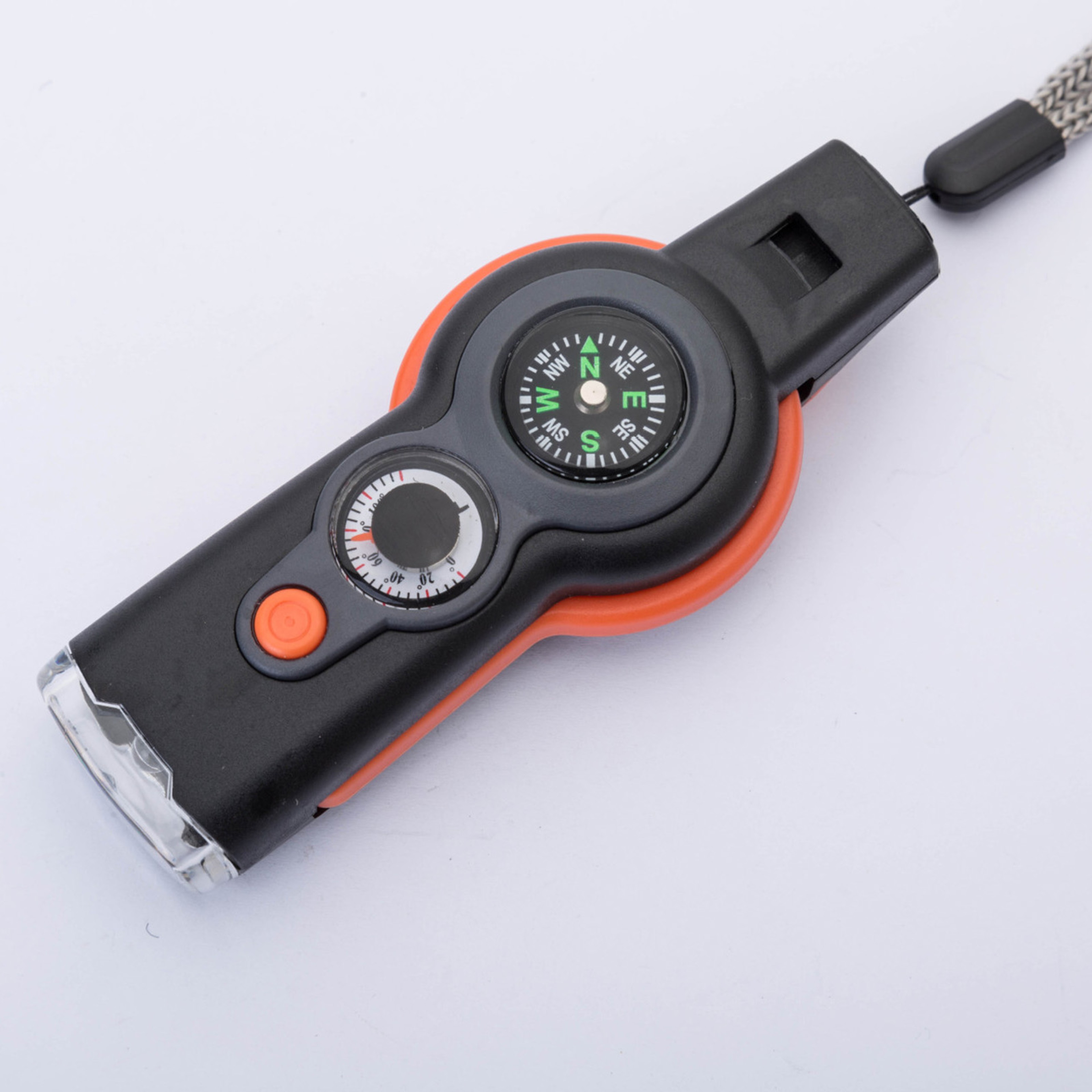 Emergency Survival Whistle With LED Light Compass  Thermometer For Outdoor Safety 2