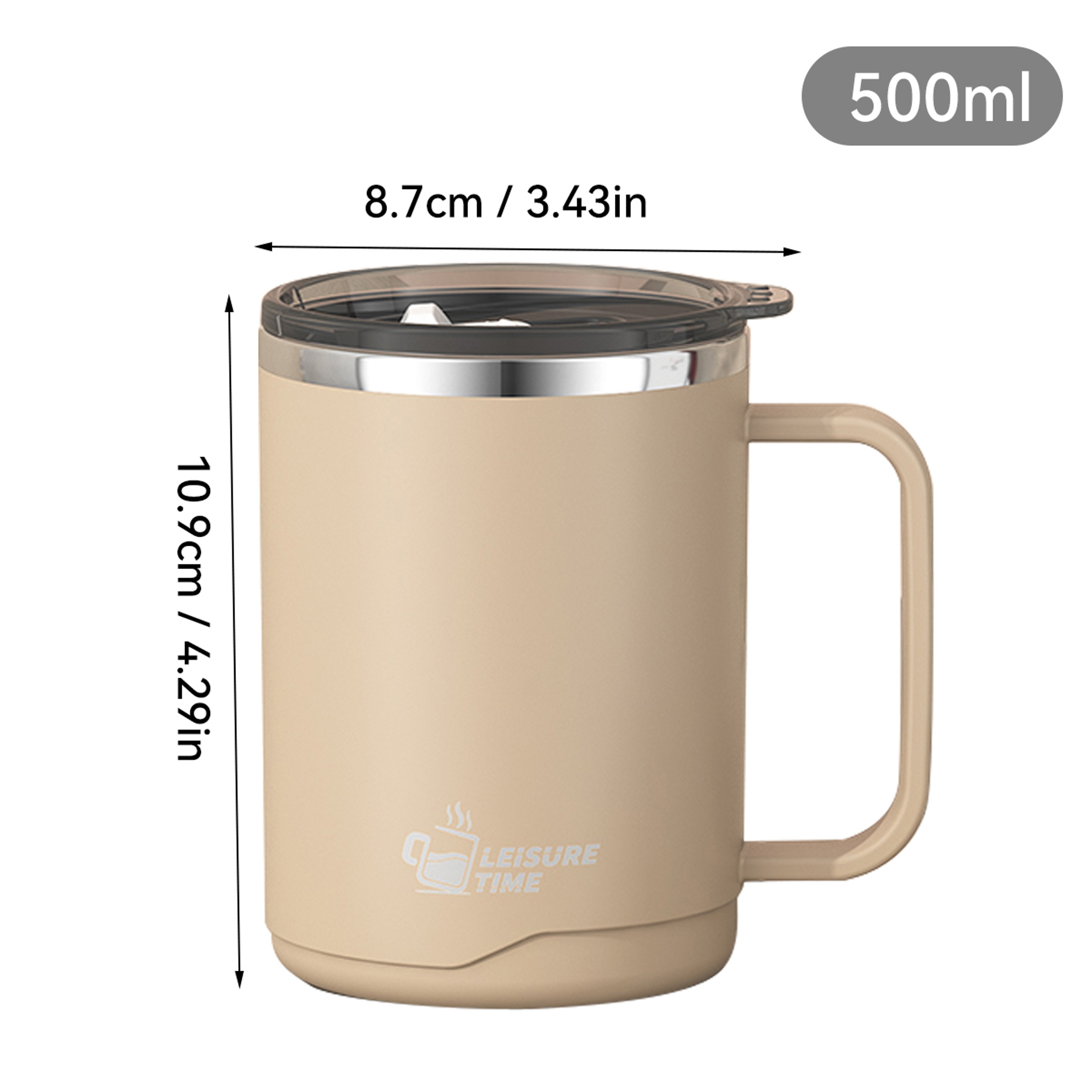 Double Wall Stainless Steel Travel Mug With Handle Leakproof Large Capacity Insulated Coffee Mug 6