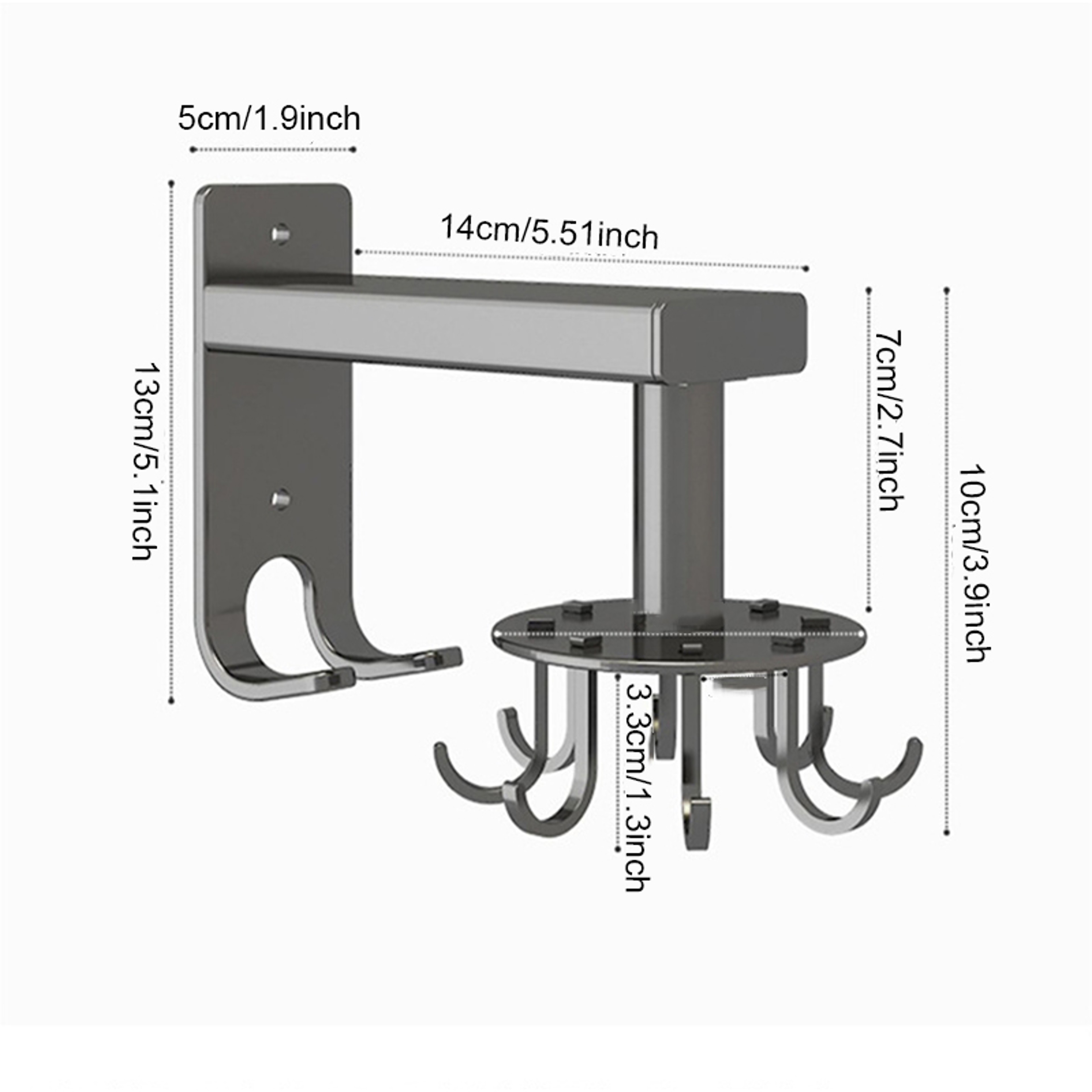 Rotating Kitchen Utensil Hook Rack Wall Mounted Organizer For Spoons Spatulas And Tools 2