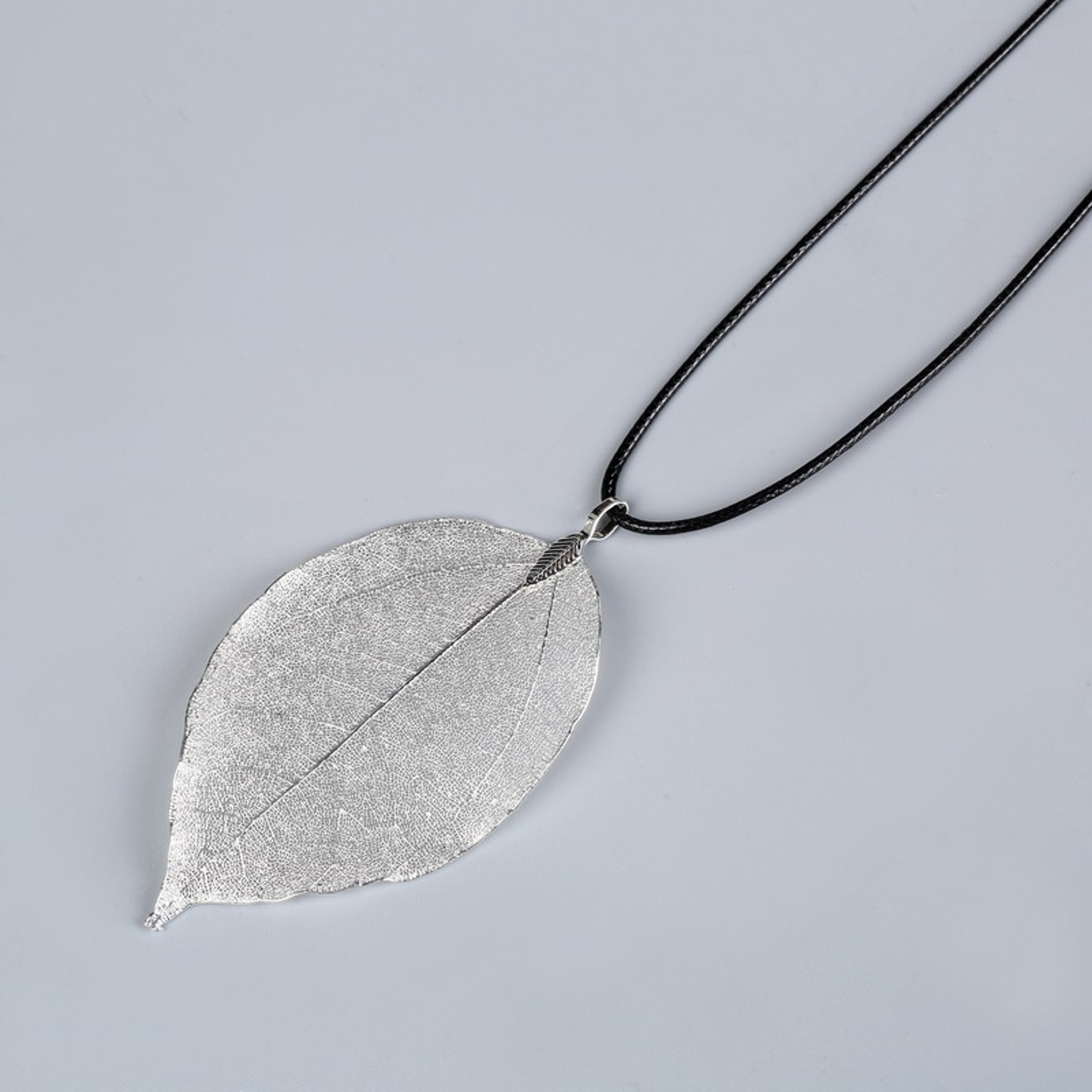 Real Leaf Choker Necklace For Women Natural Filigree Pendant Jewelry 11