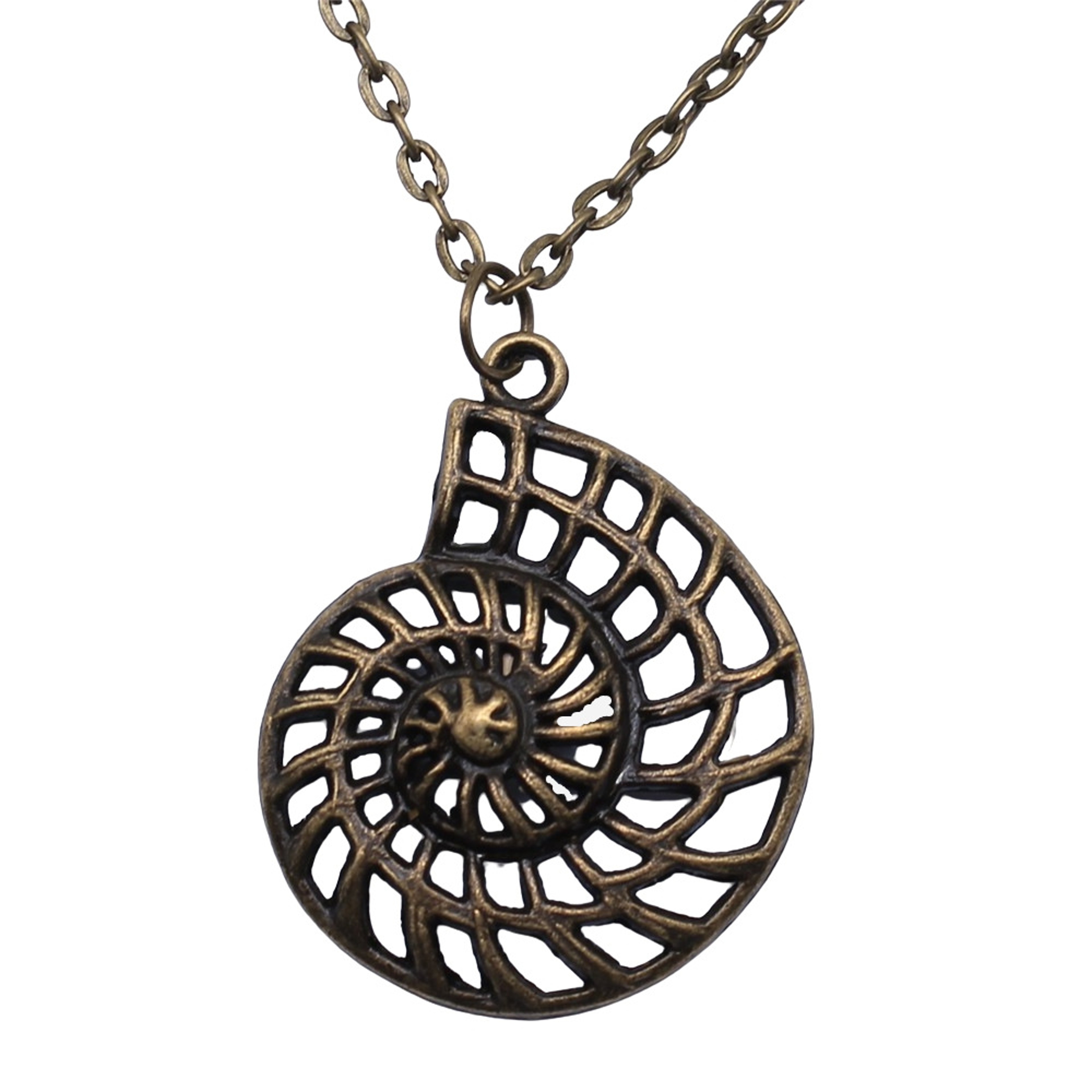 Vintage Bronze Swirl Pendant Necklace For Women Timeless Antique Jewelry 2