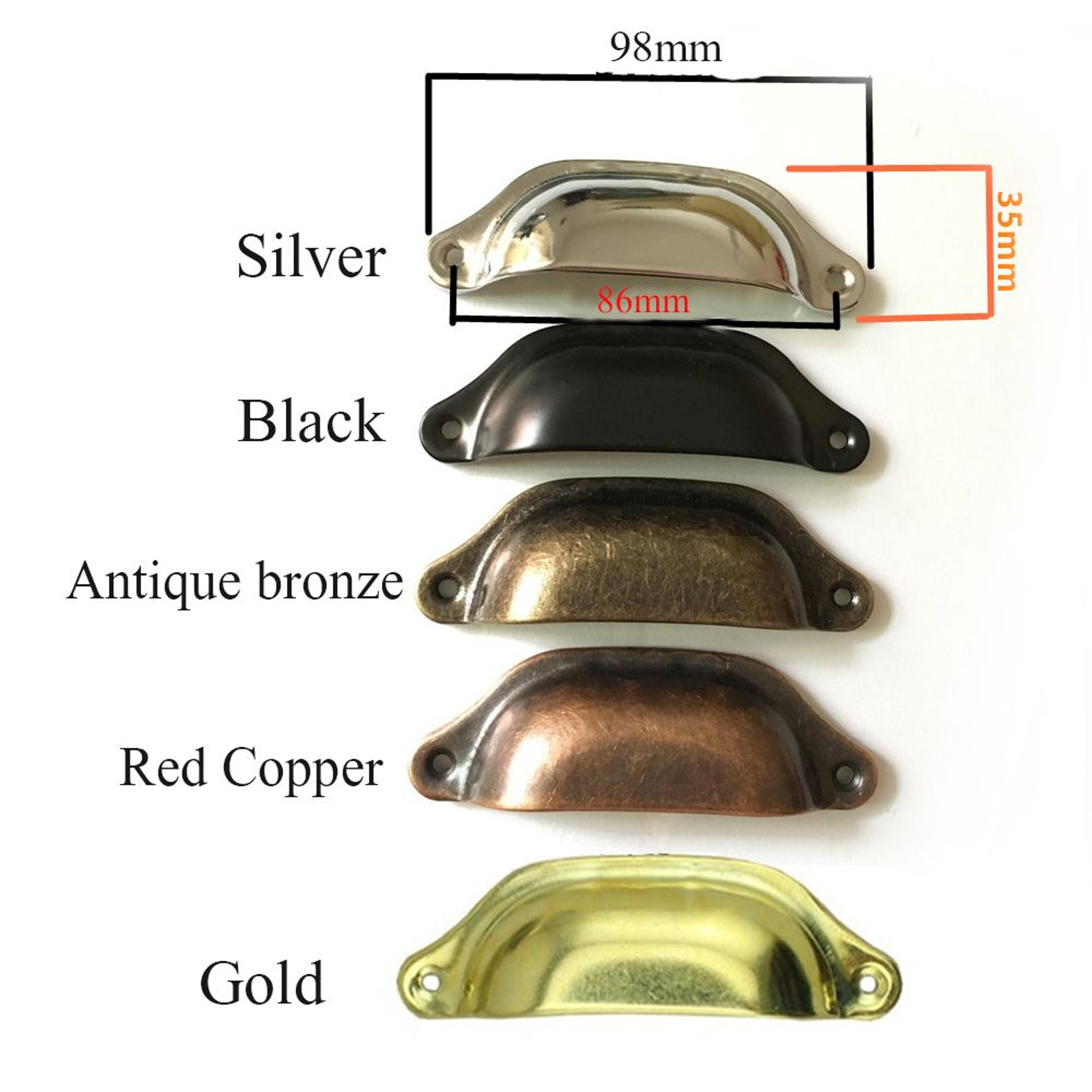 Antique Brass Shell Cabinet Handles Vintage Drawer Pulls 5