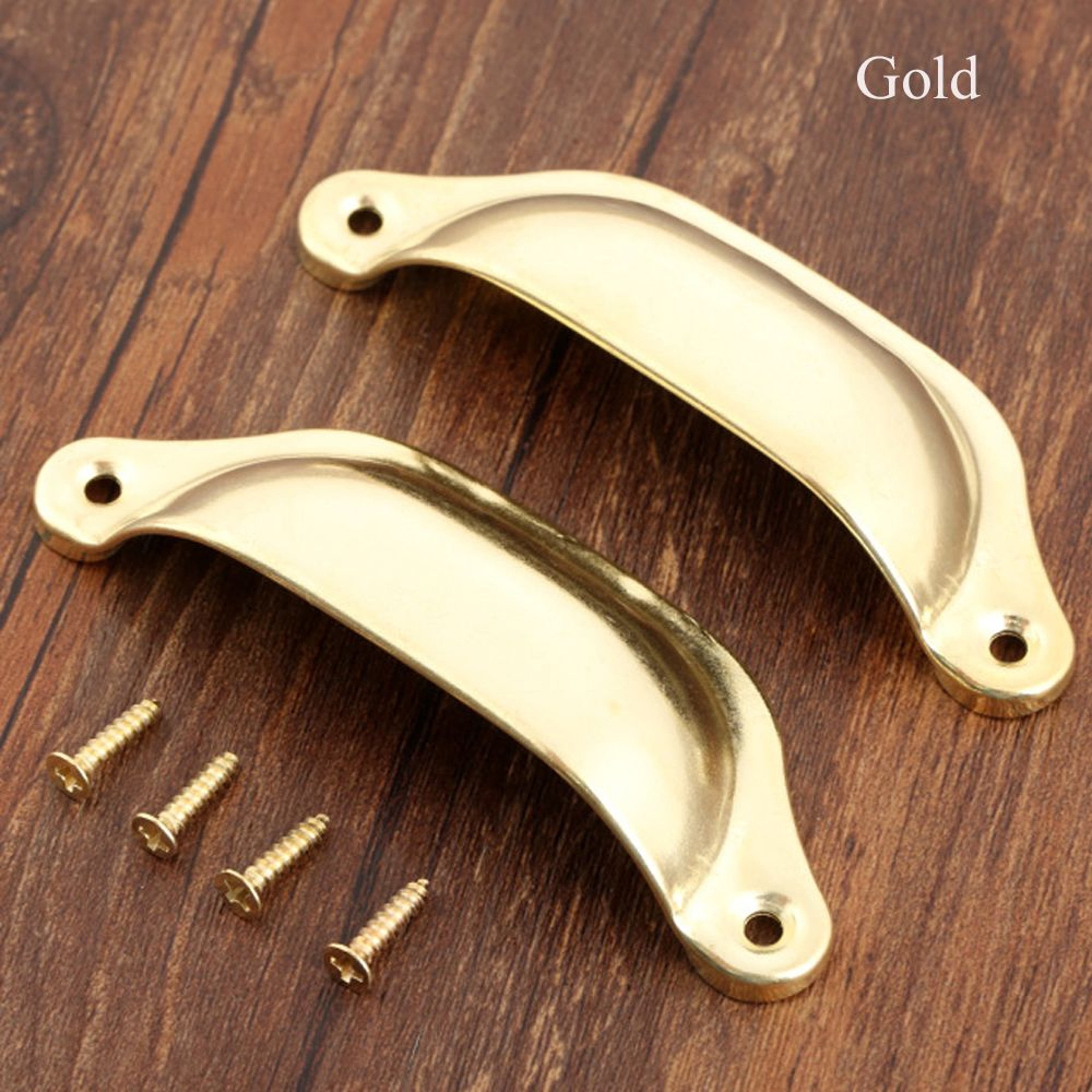 Antique Brass Shell Cabinet Handles Vintage Drawer Pulls 9