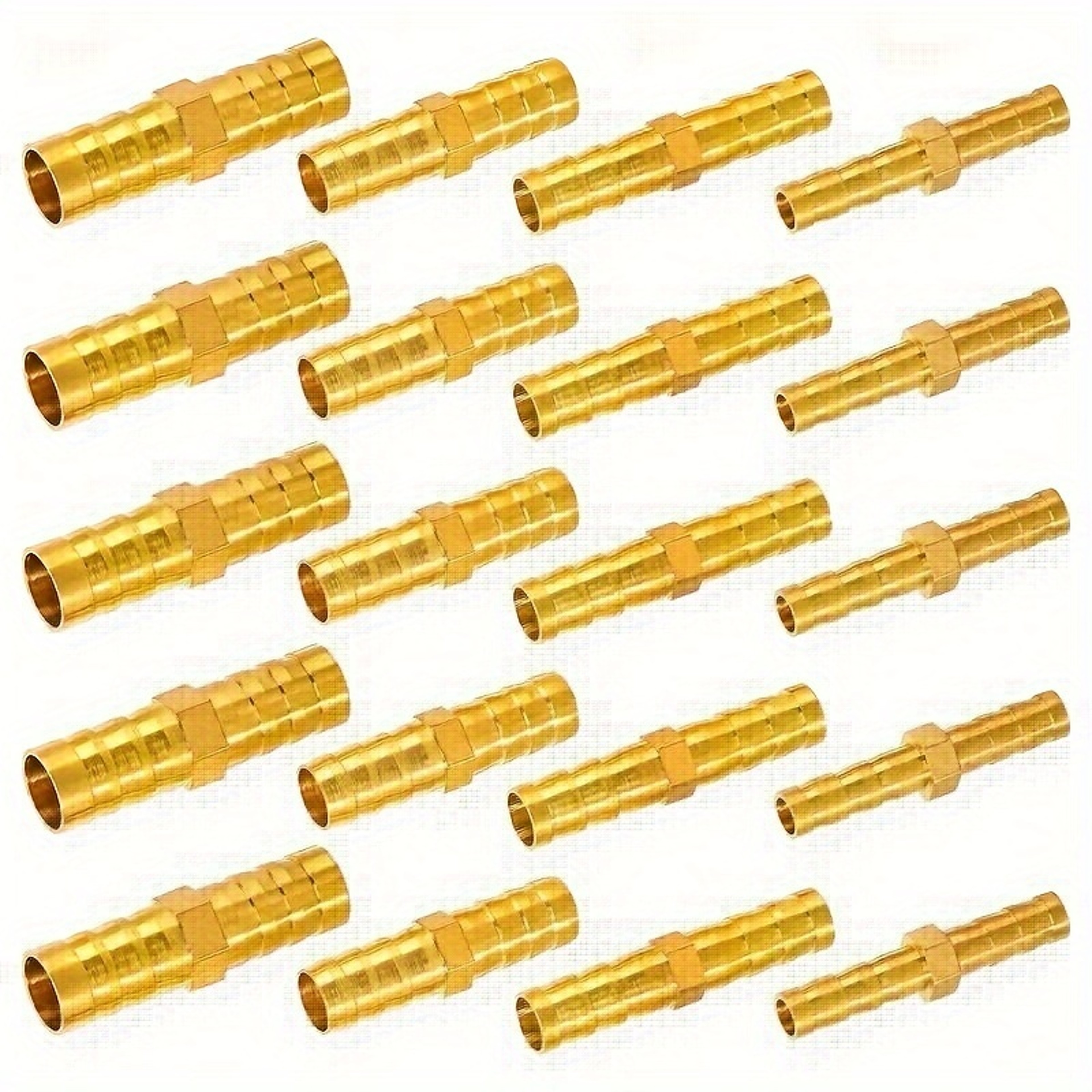 Brass Hose Connector Set Leak Proof Universal Barb Adapter for Air Water & Fuel – view 1