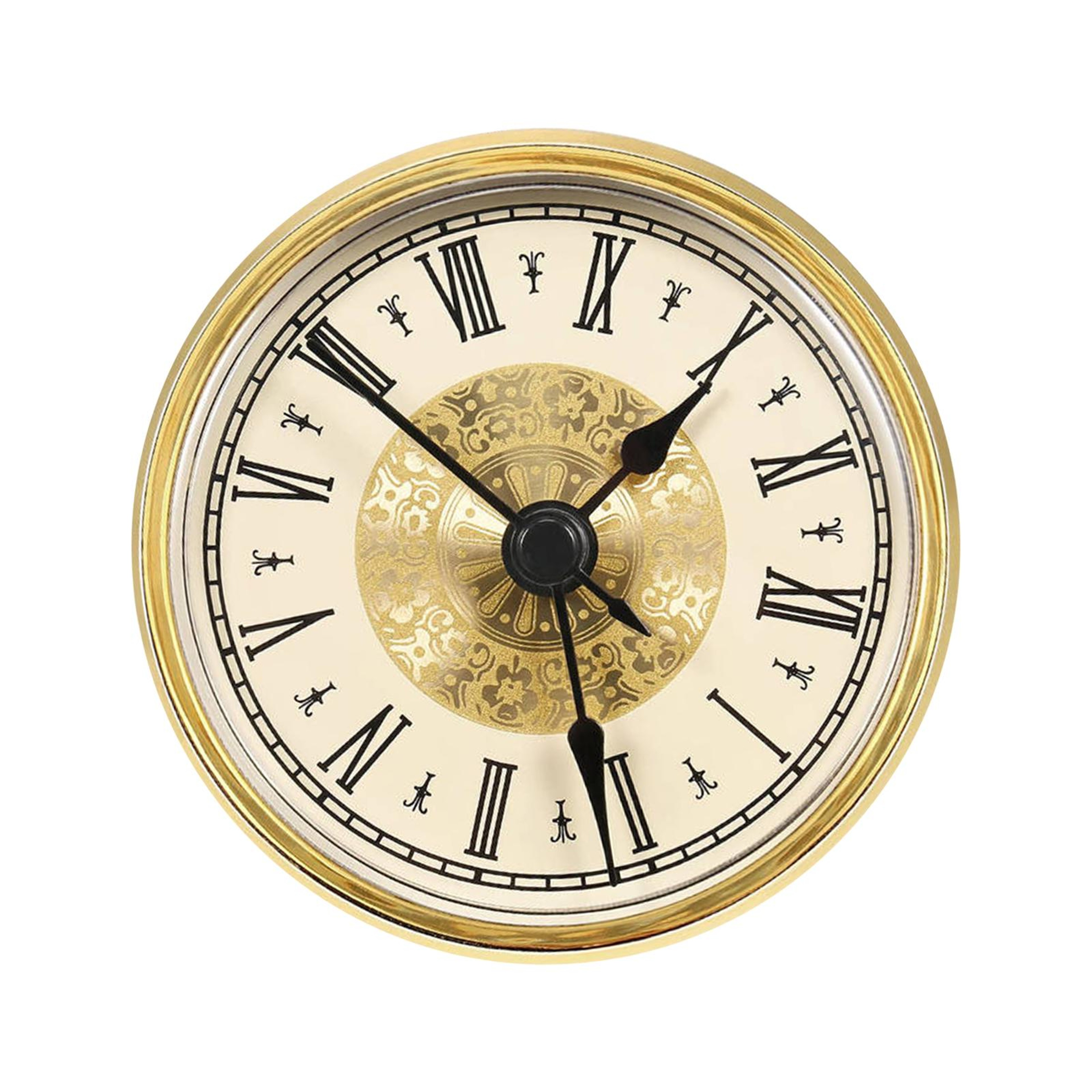Gold Trim Roman Numeral Clock Insert Mini Clock Insert Replacement Quartz Movement For DIY Clocks 2