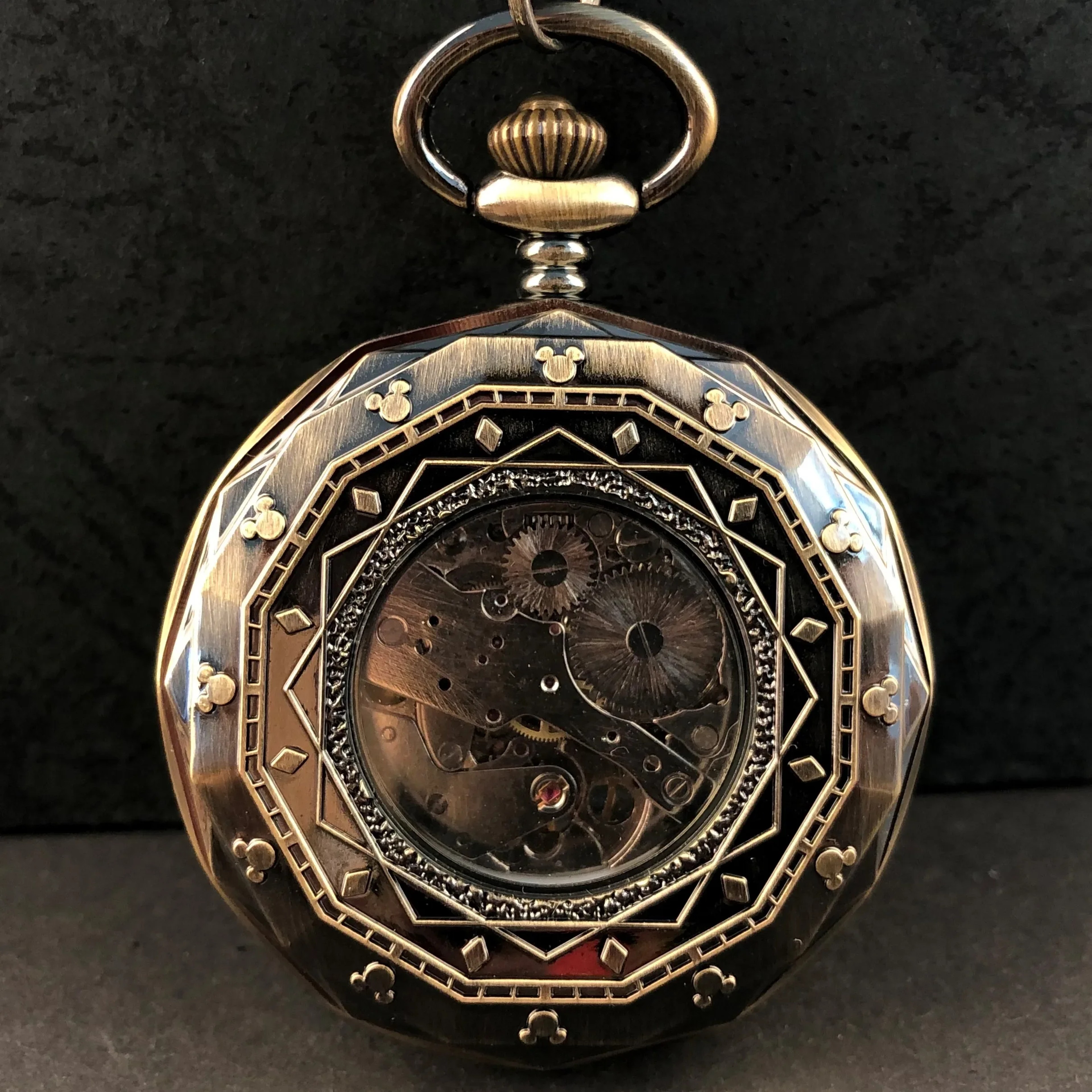 Vintage Moonphase Mechanical Pocket Watch With Chain Hand Wind Classic Timepiece 3