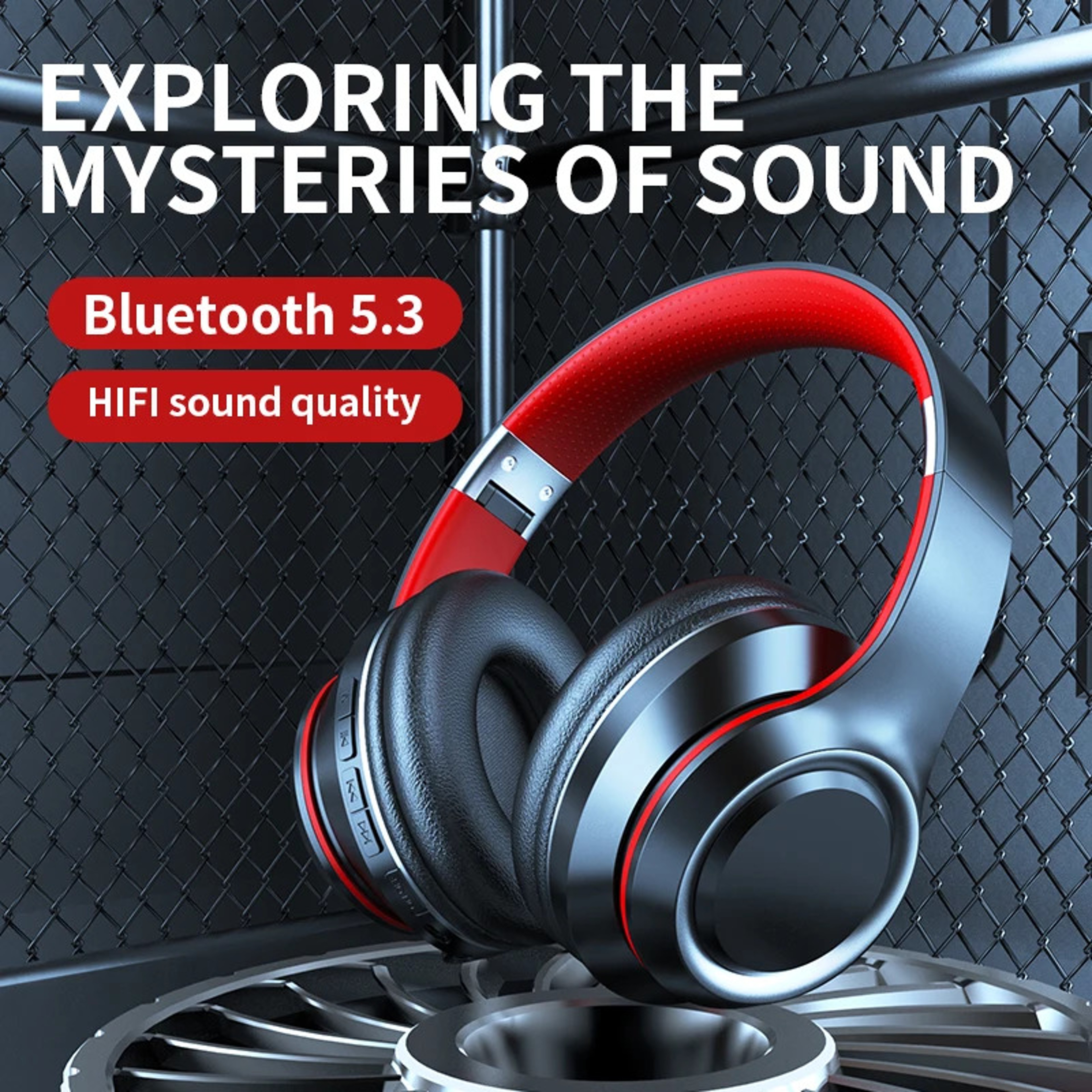 Wireless Bluetooth Headphones With Mic TF Card Playback  Display Screen Over Ear Headset 5