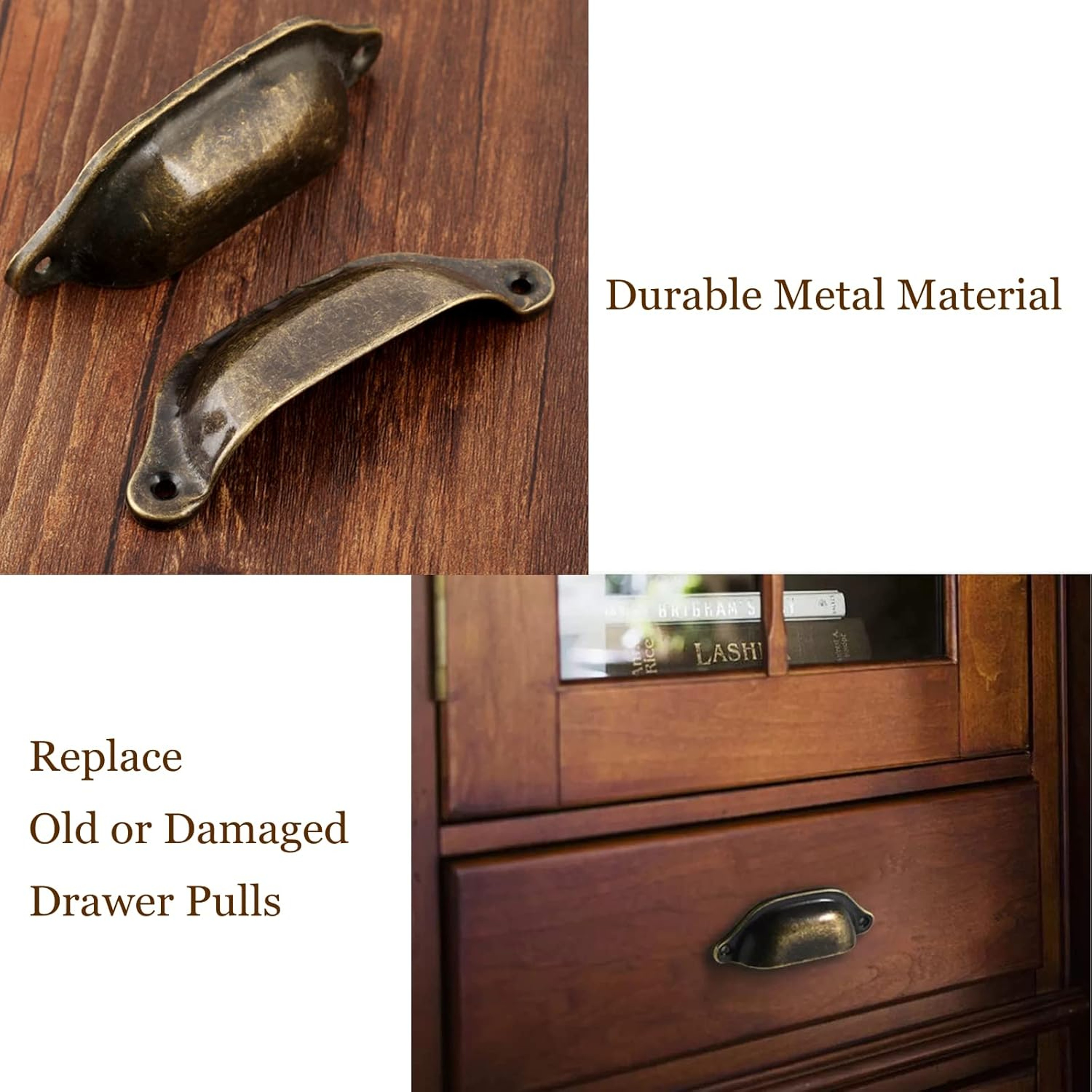 Vintage Shell Cabinet Handles Antique Drawer Pulls for Wardrobe Dresser Furniture Upgrade – view 5