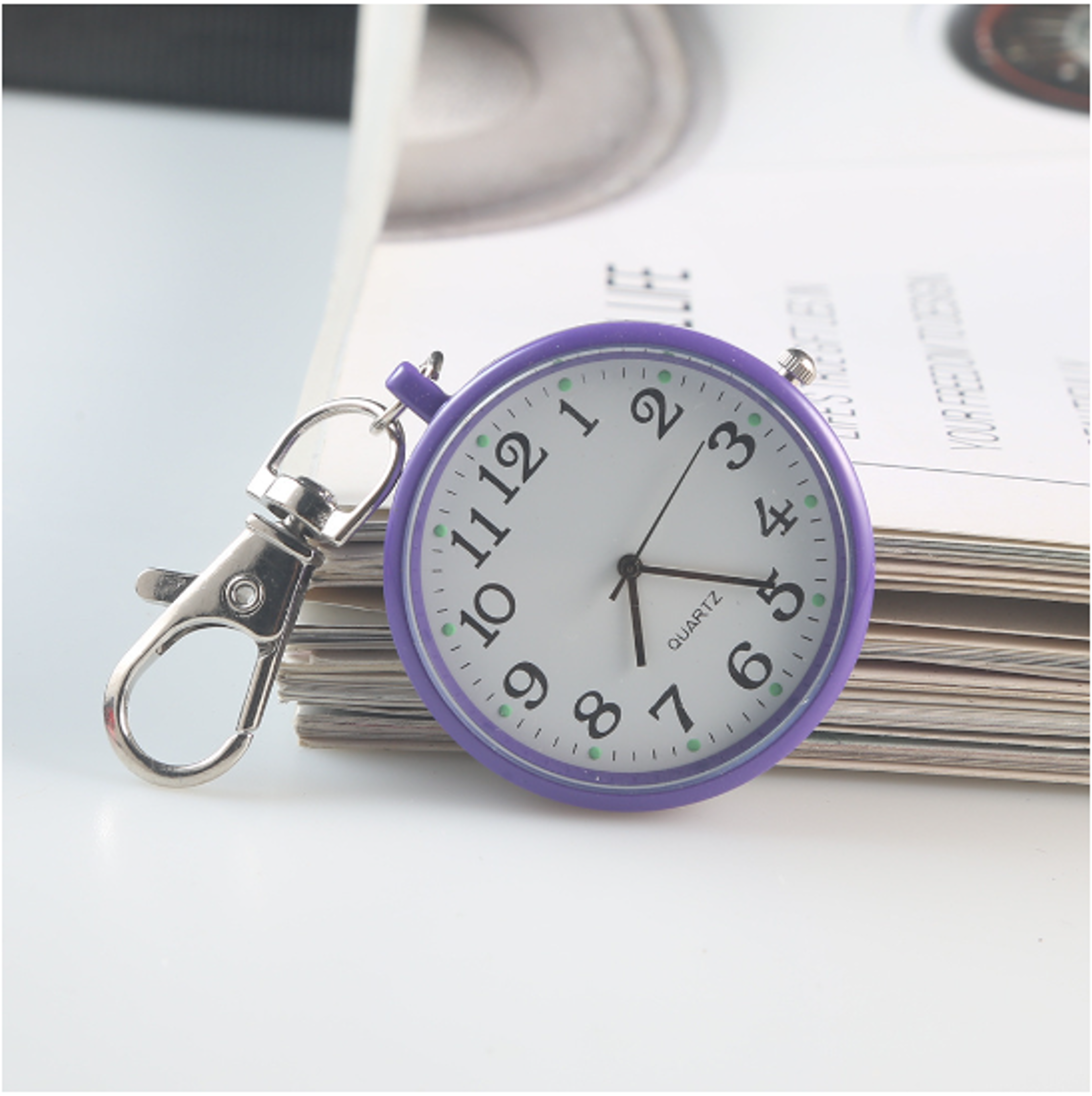 Vintage Pocket Watch Keychain Quartz Clock for Students and Medical Professionals – view 4