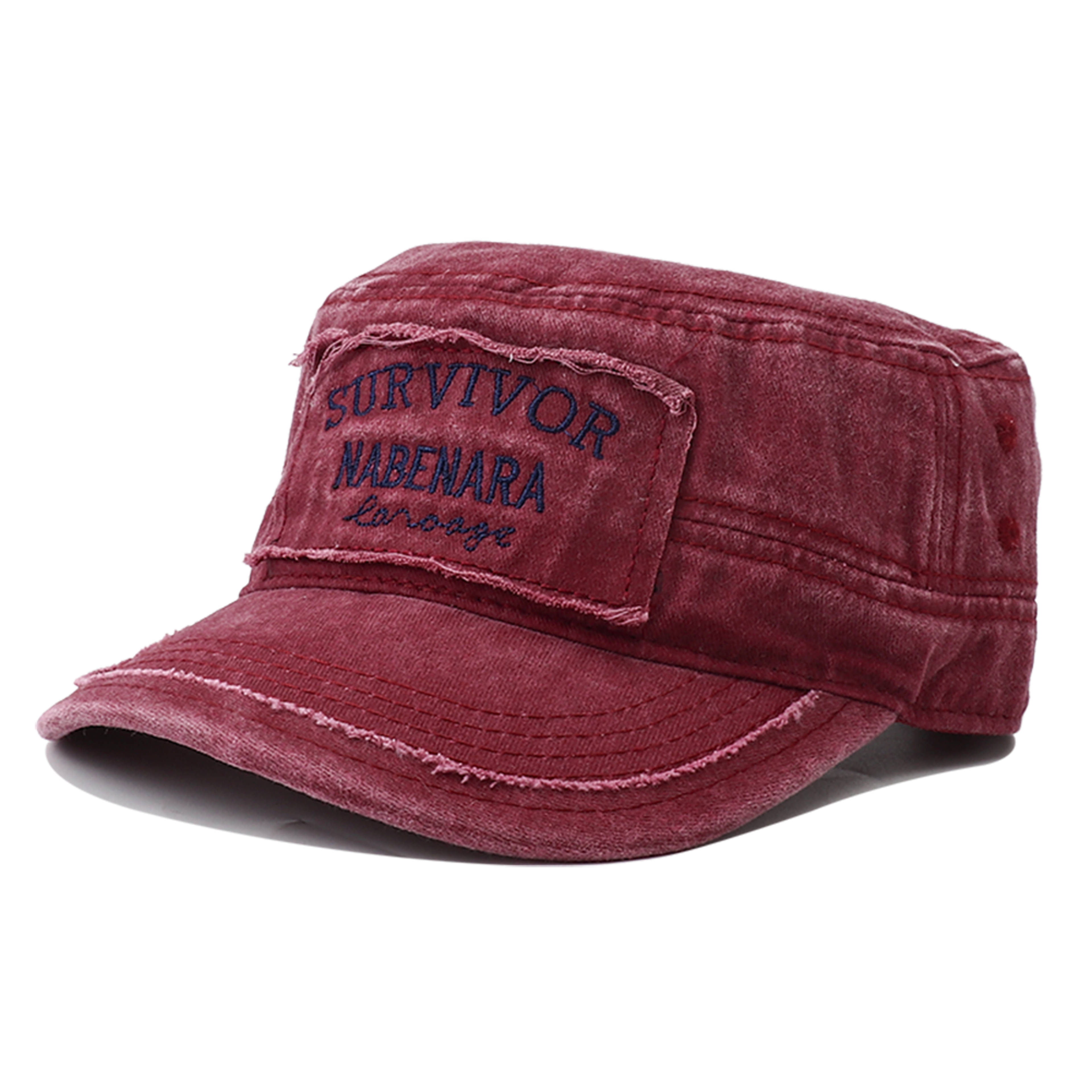 Embroidered Military Flat Top Hat Cotton Army Cap Adjustable Unisex – view 10