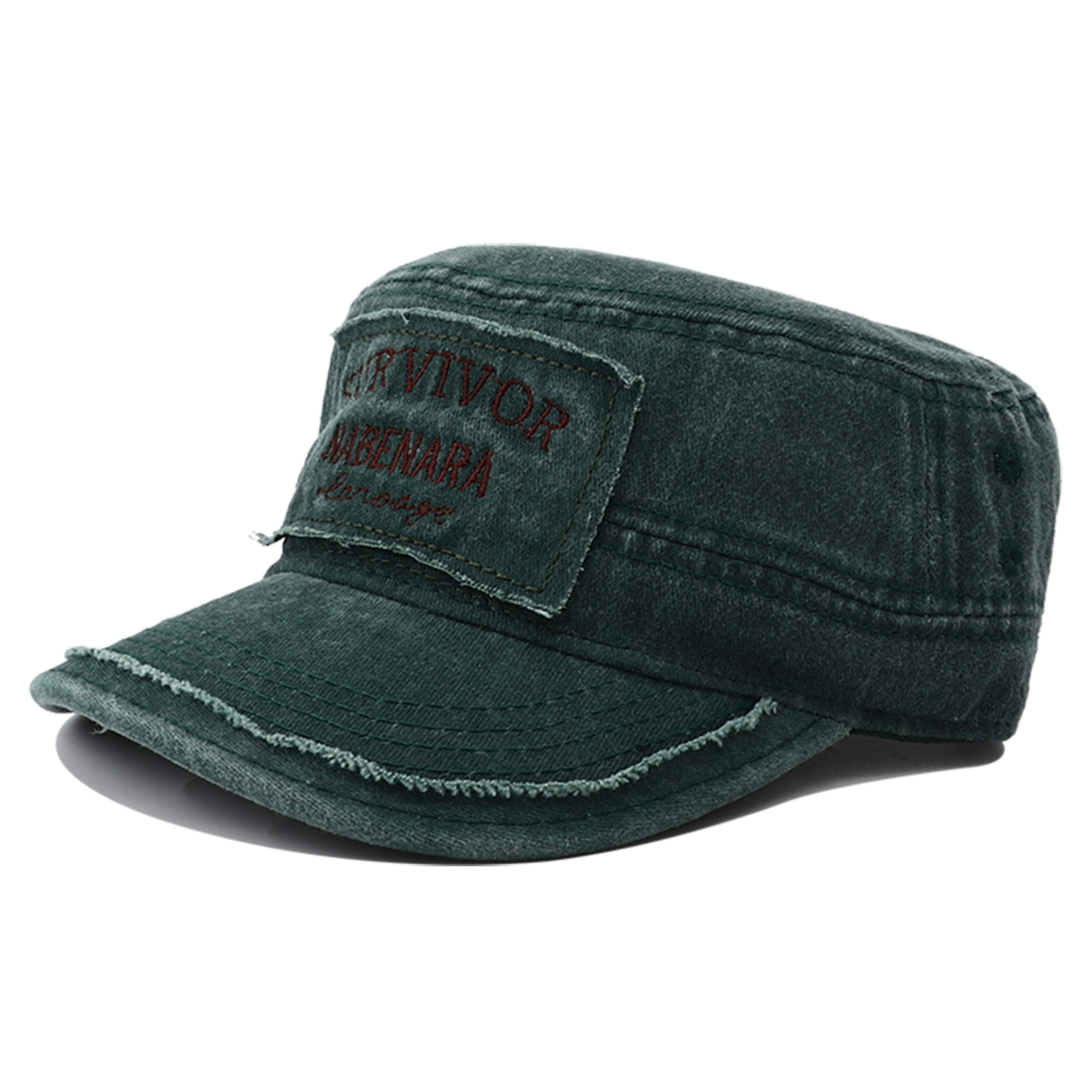 Embroidered Military Flat Top Hat Cotton Army Cap Adjustable Unisex – view 12