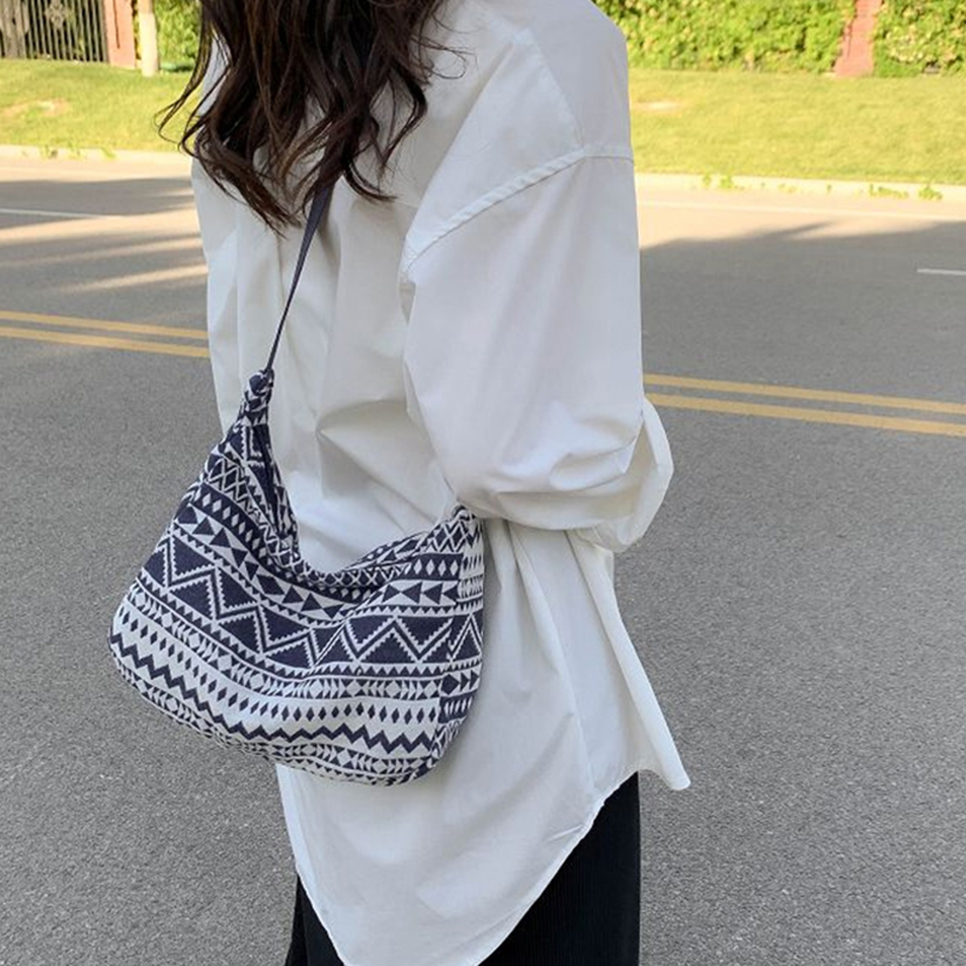 Ethnic Canvas Tote Shoulder Bag For Men  Women Everyday Tote Bag Casual Shoulder Bag 3