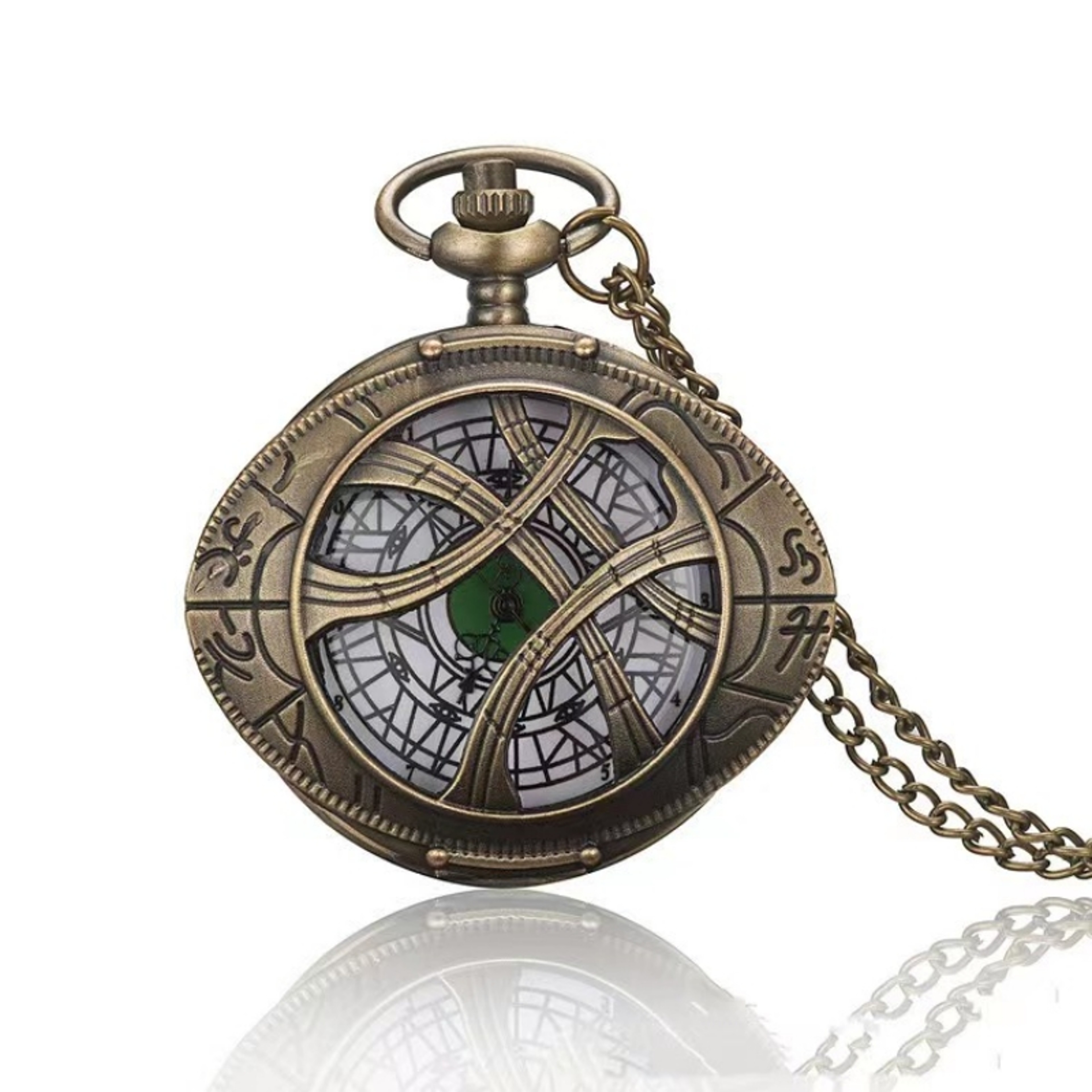 Vintage Hollow Eye Pendant Pocket Watch Necklace Quartz Timepiece Gift – view 6
