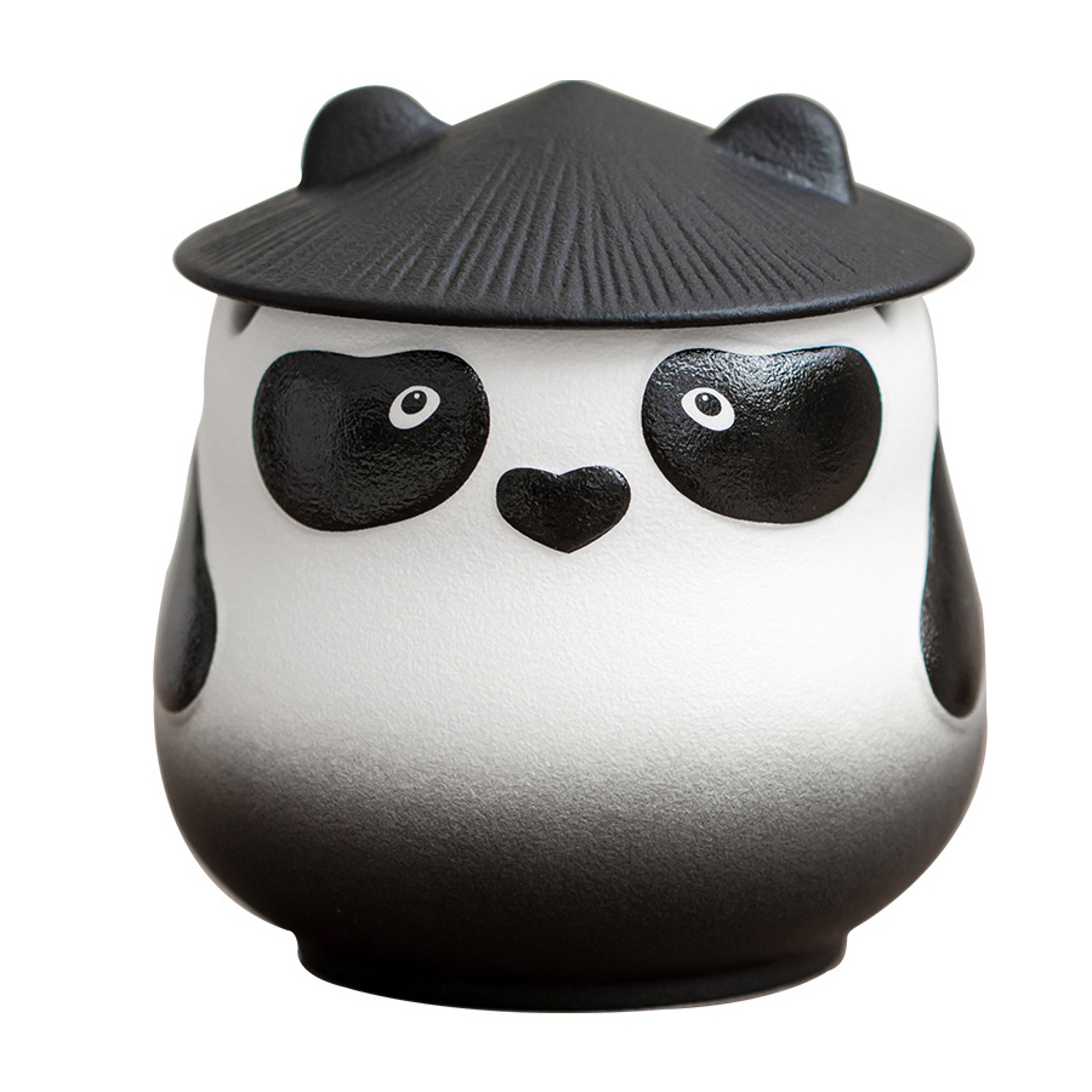 Cute Panda Ceramic Ashtray With Lid Windproof Smokeless Home Decor 0