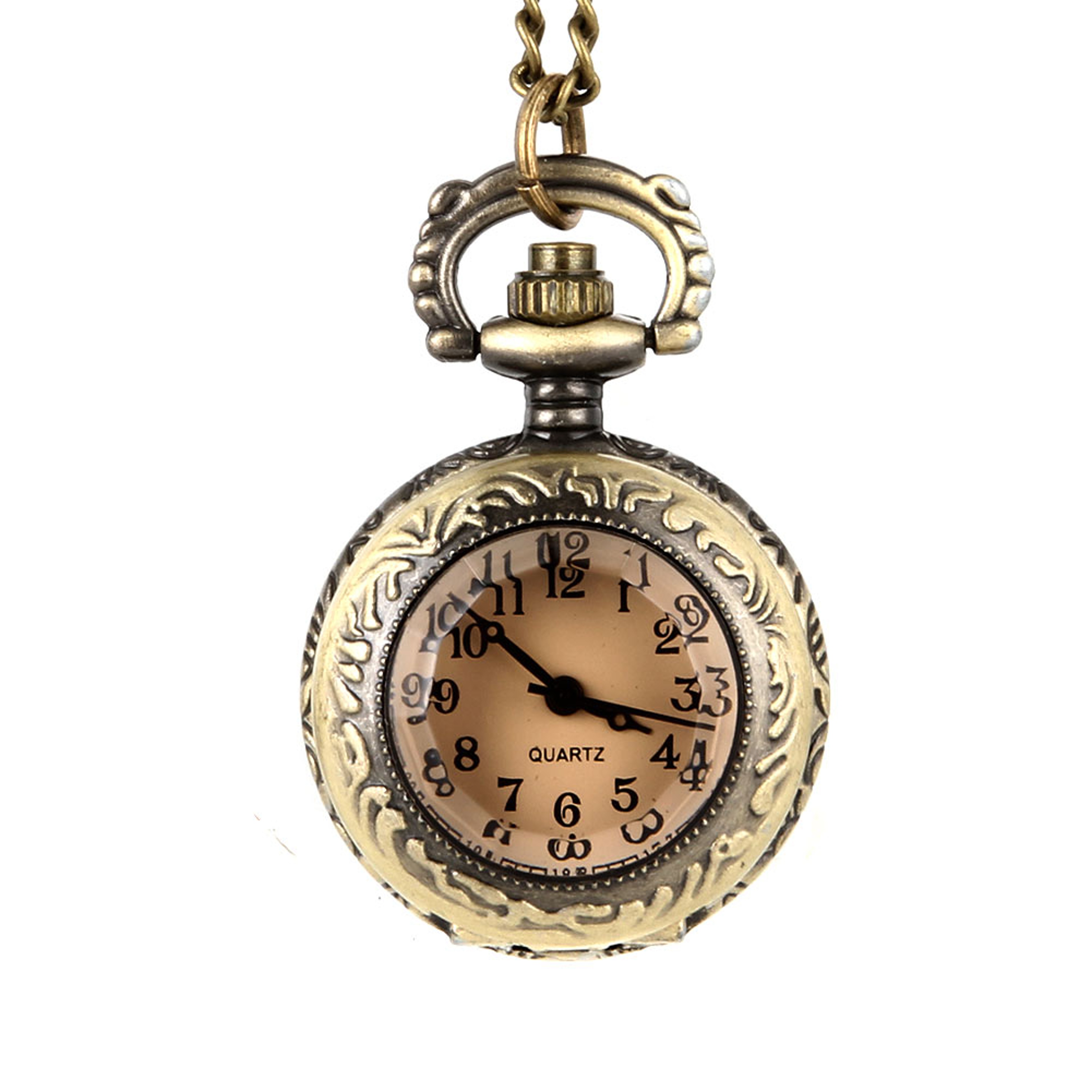 Vintage Glass Dome Pocket Watch Necklace Pendant for Women Retro Chain Clock Jewelry – view 7