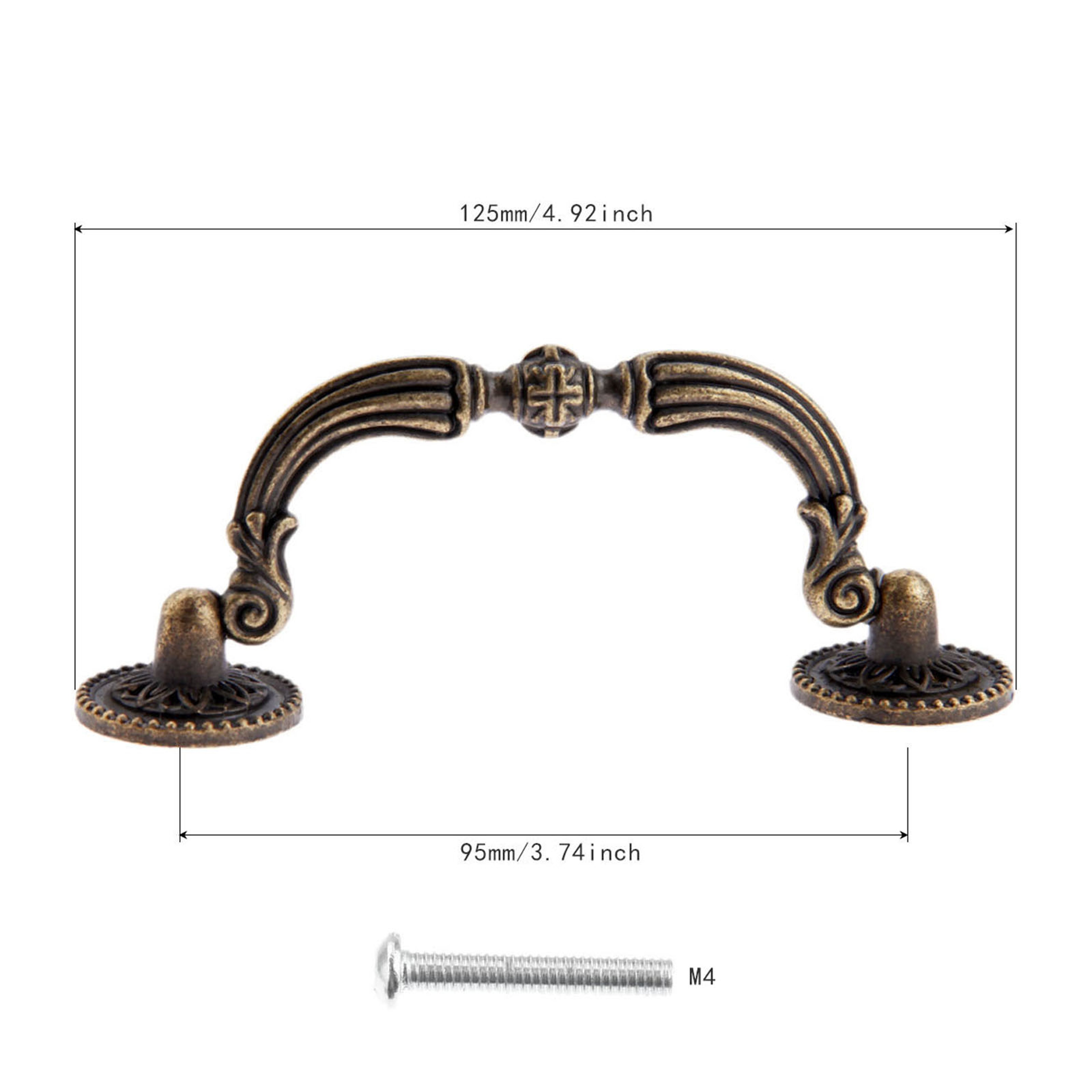Antique Bronze Drawer Pull Handle for Wood Boxes and Cabinets Vintage European Hardware – view 2