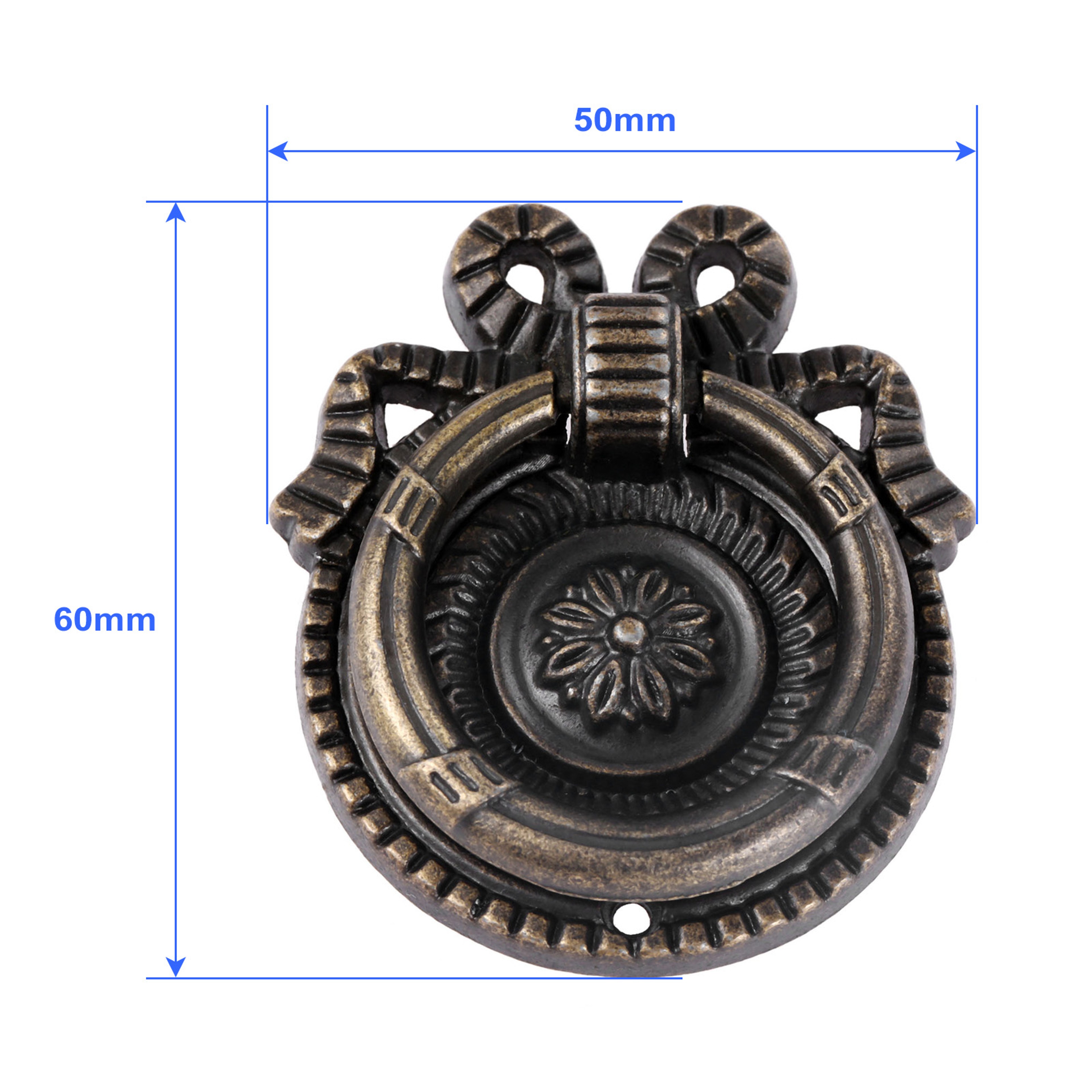 Antique Bronze Cabinet Ring Pull Handle for Drawers and Doors – view 2