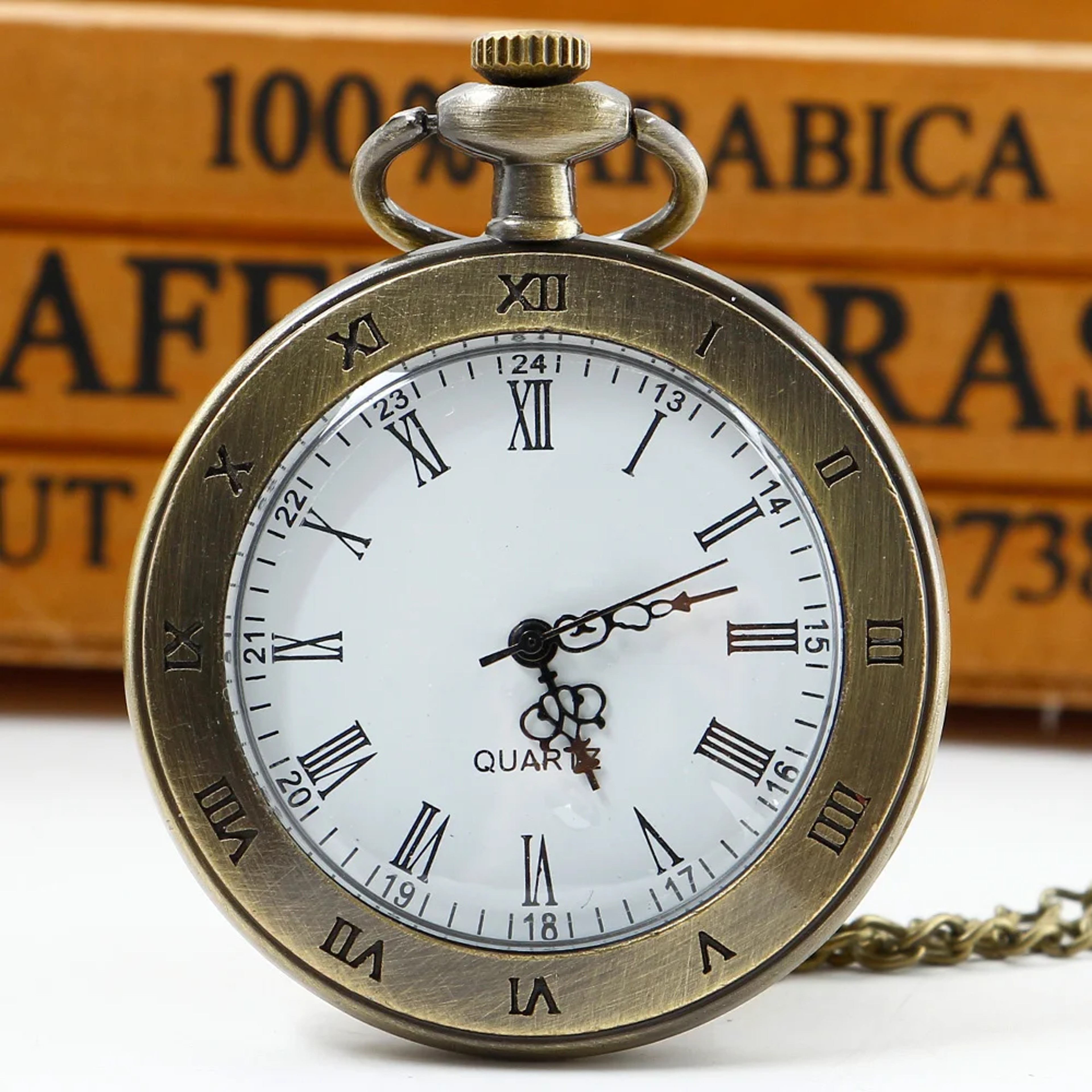 Vintage Steampunk Pocket Watch Necklace with Chain Pendant Quartz Timepiece Gift – view 5