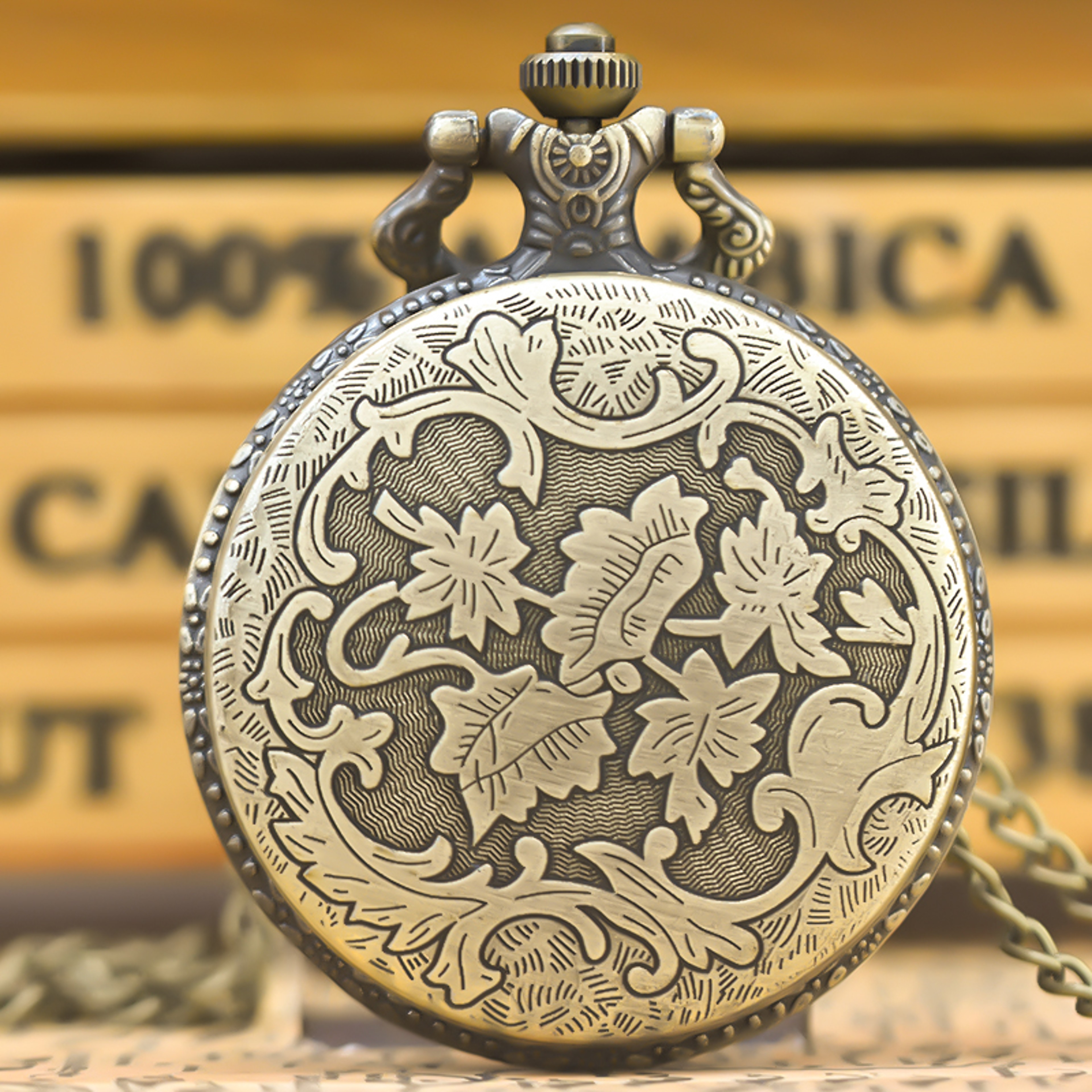 Vintage Steampunk Pocket Watch Necklace Quartz Pendant Chain 1