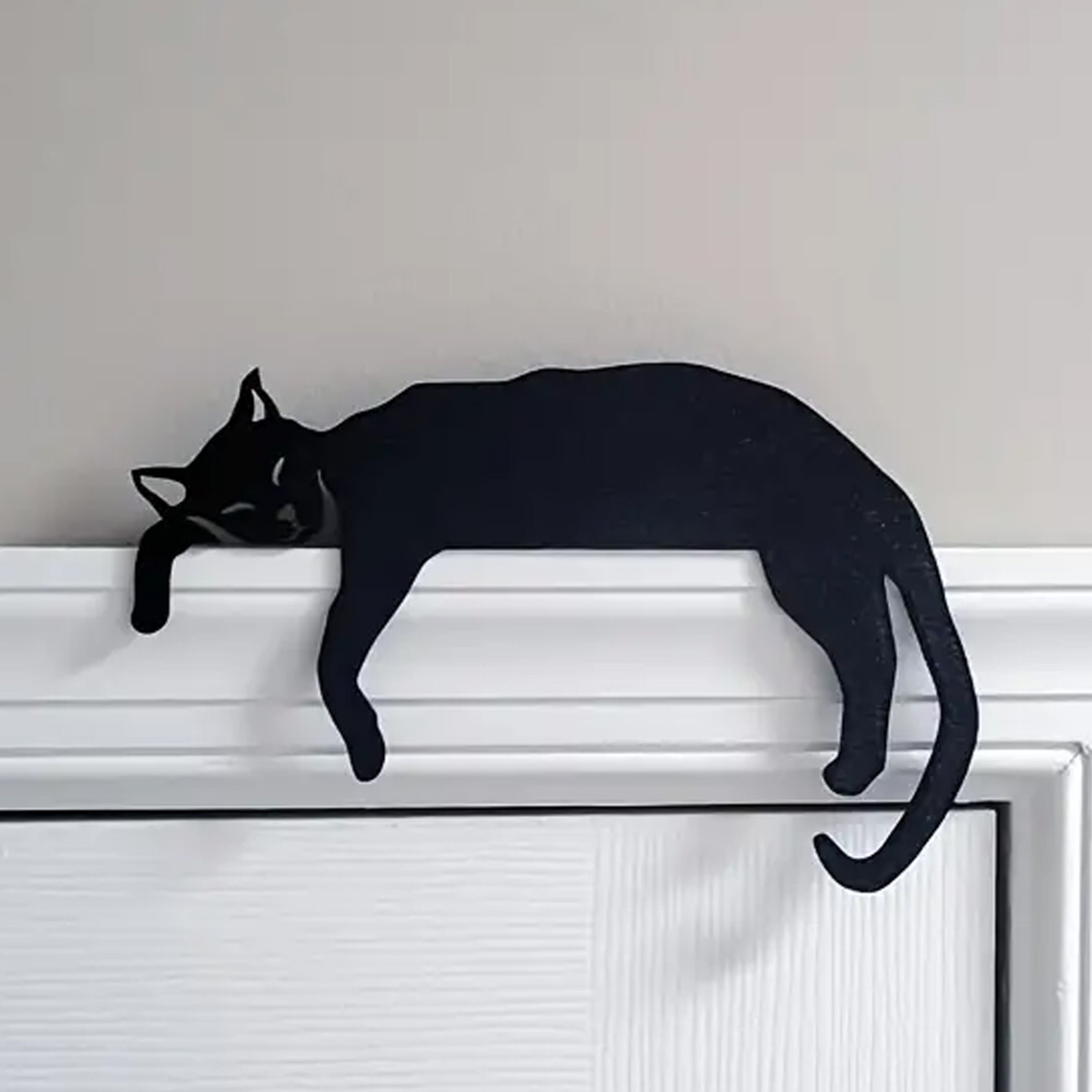 Rustic Cat Door Topper Wooden Sign  Farmhouse Over Door Cat Decor For Cozy Home Styling 0