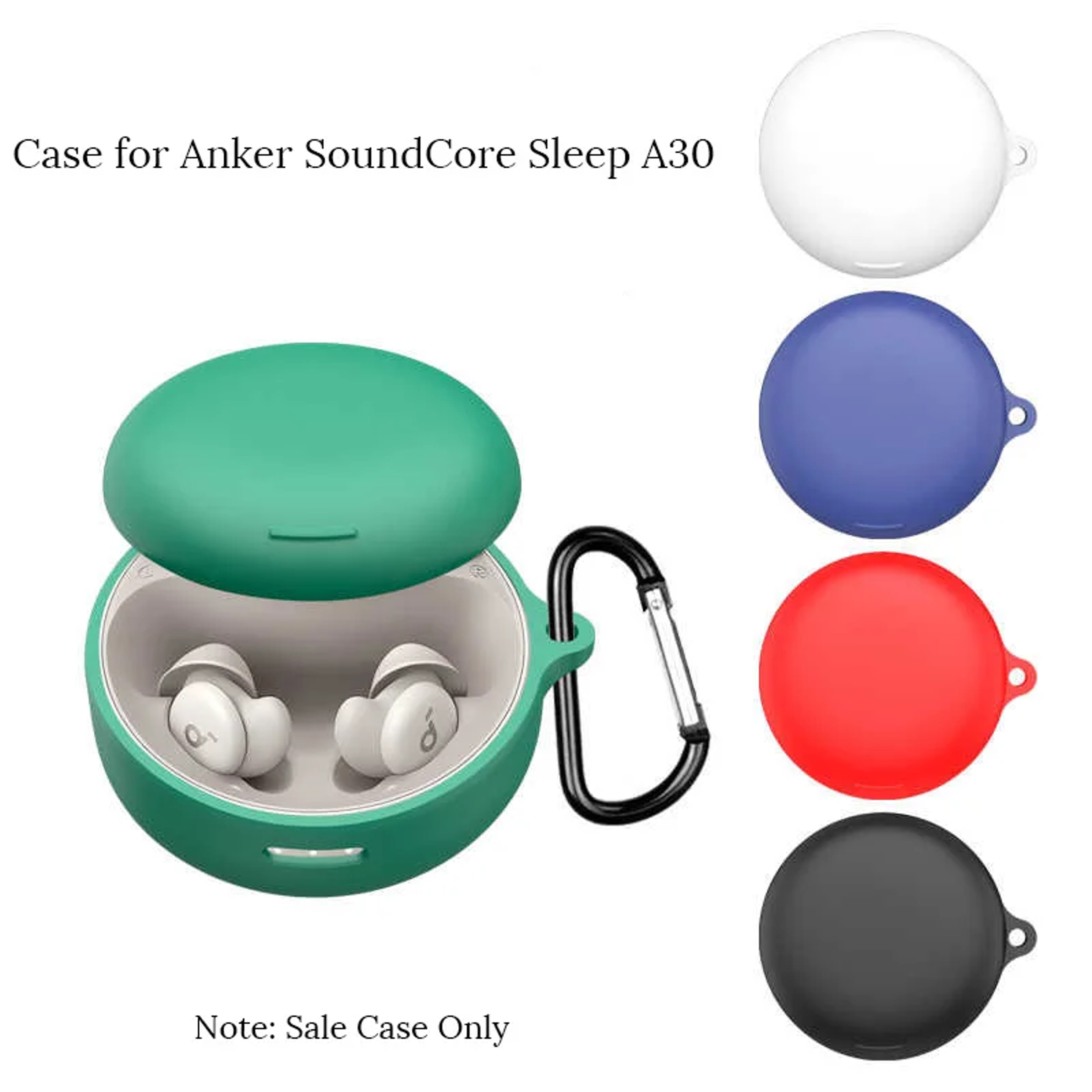 Shockproof Silicone Case For Anker SoundCore Sleep With Carabiner Protective Earbuds Cover 3