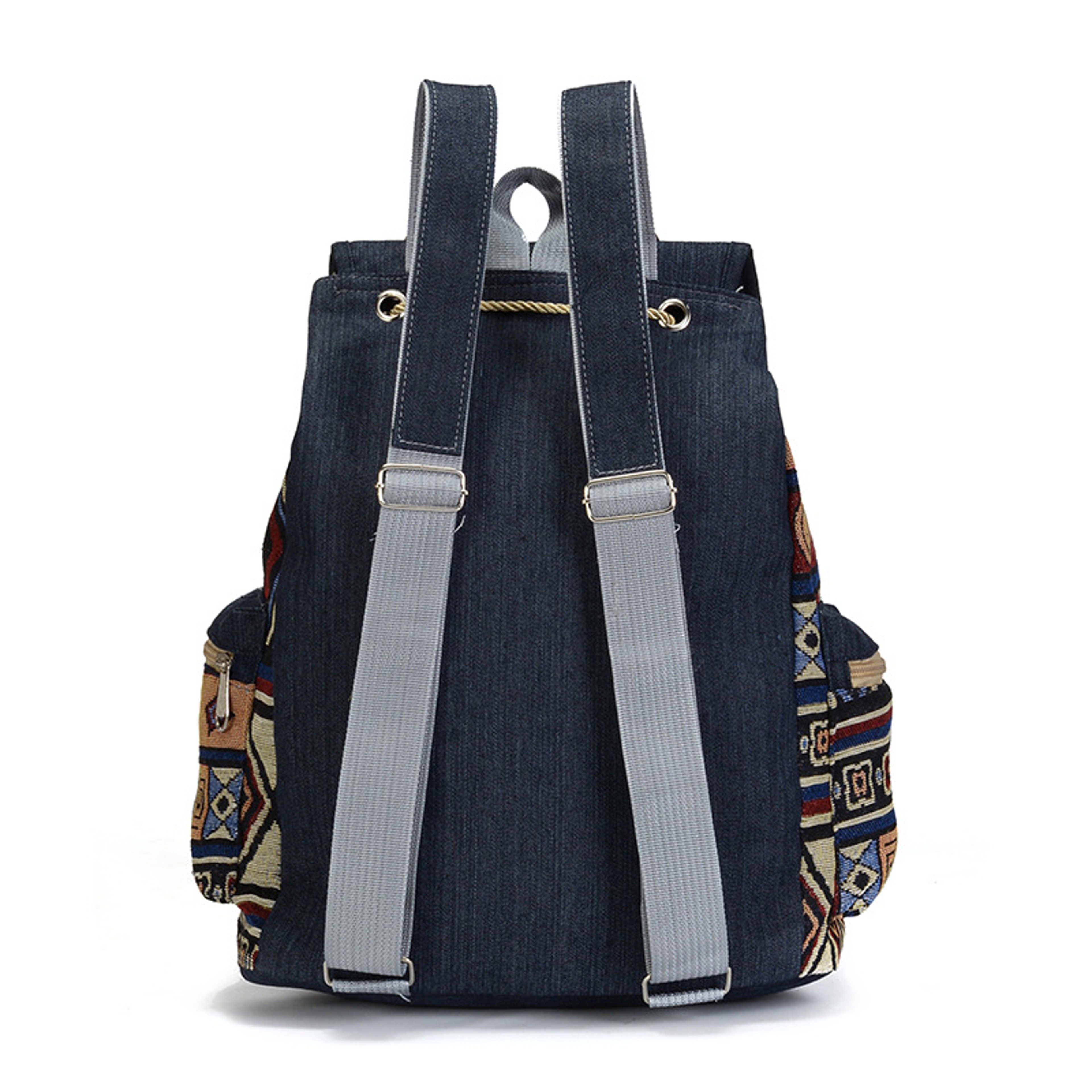 Canvas Printed Backpack for Women Teen Girls Boho Travel School Bag Denim Rucksack – view 5