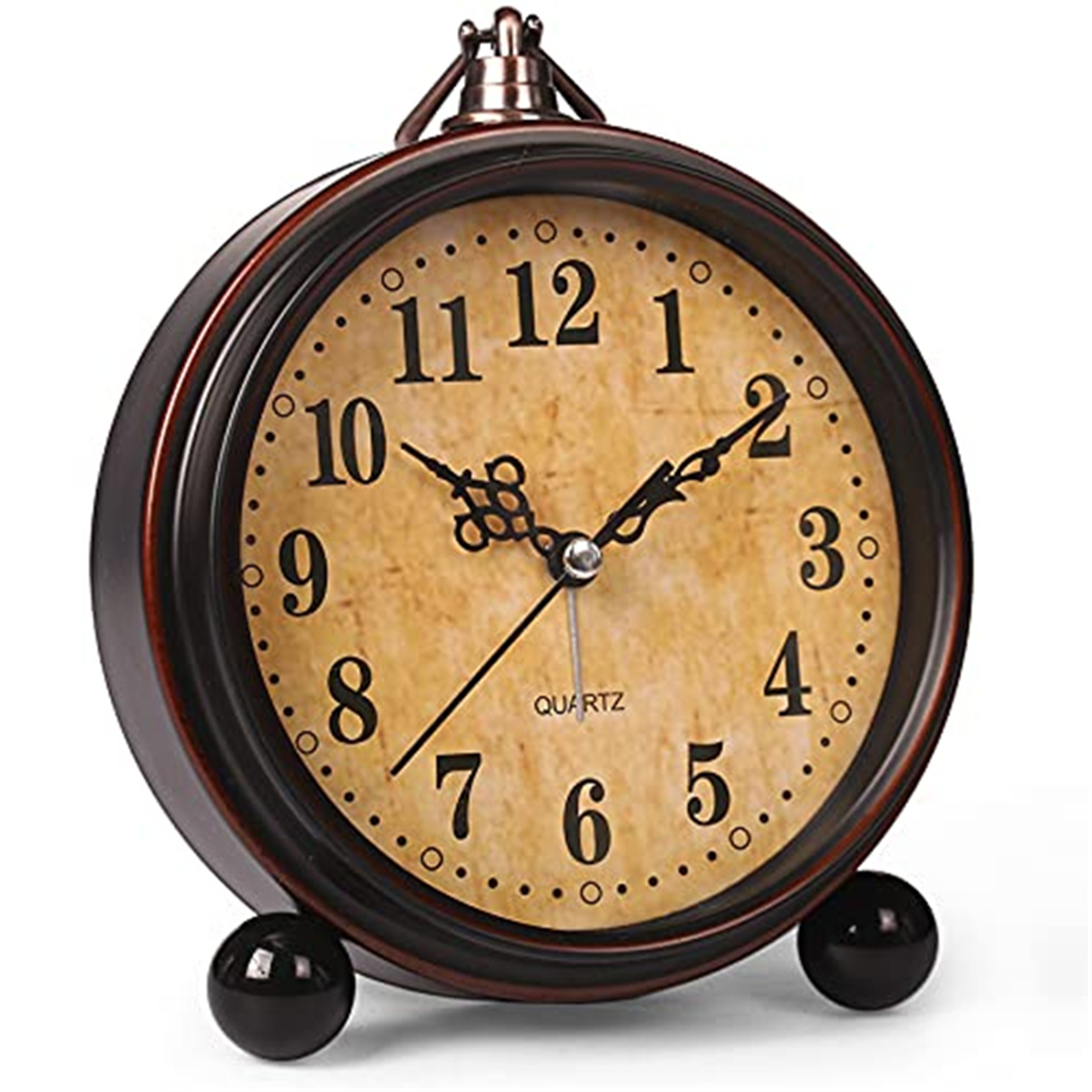 Vintage Silent Alarm Clock With Night Light Battery Operated Retro Desk Clock 0