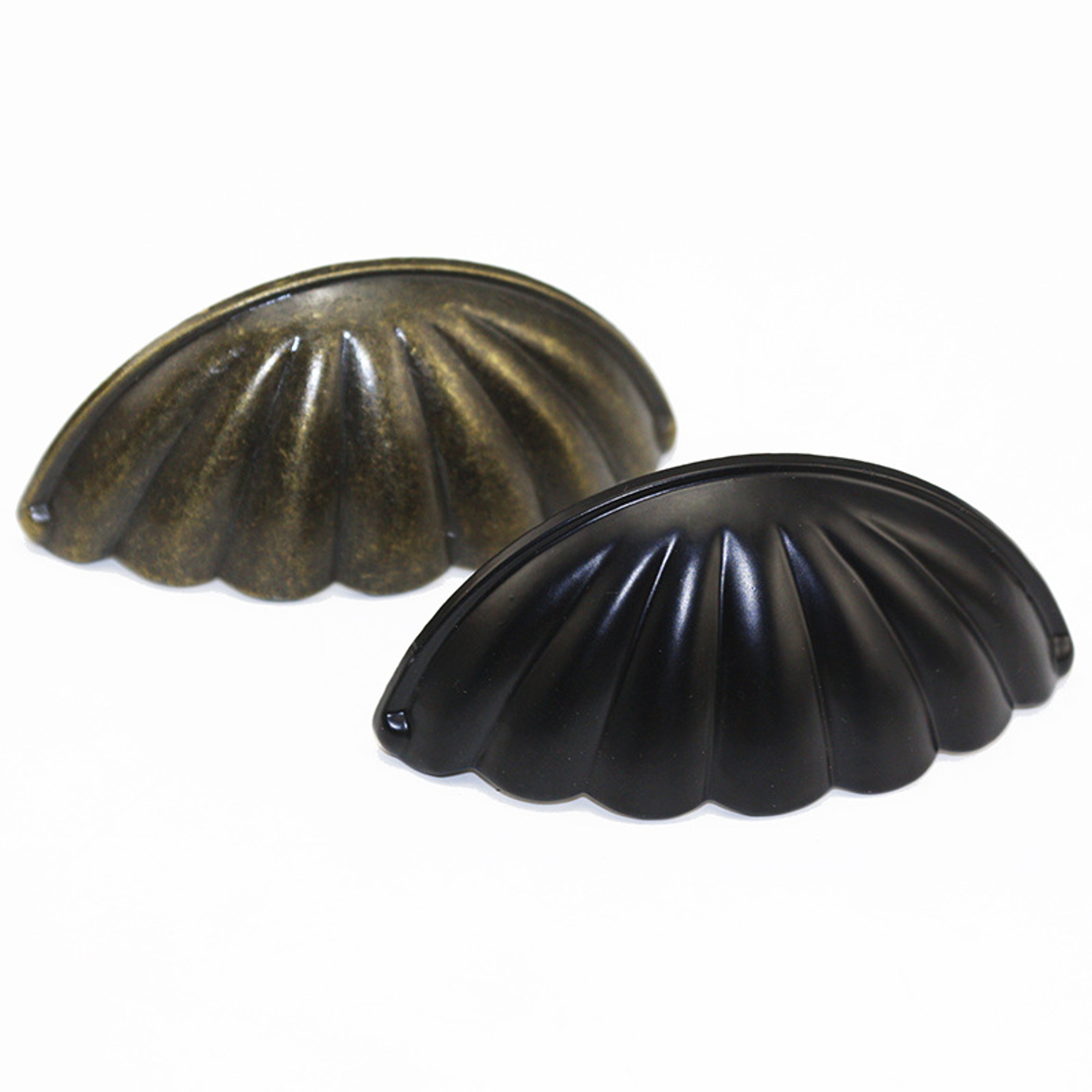 Antique Brass Shell Drawer Pulls Vintage Cabinet Knobs For Furniture Upgrade 0