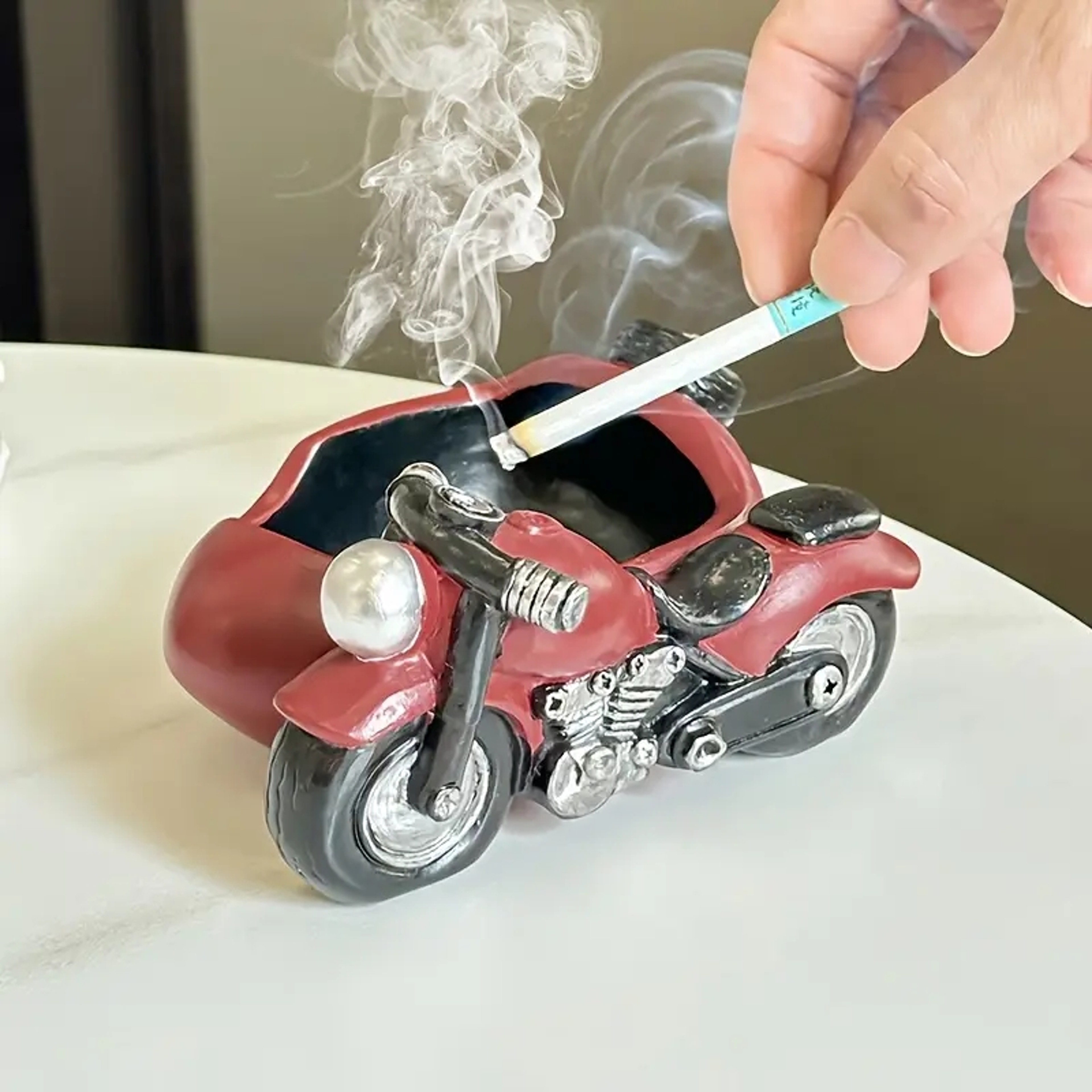 Vintage Motorcycle Ashtray Decorative Desk Piece For Smokers And Car Enthusiasts 3