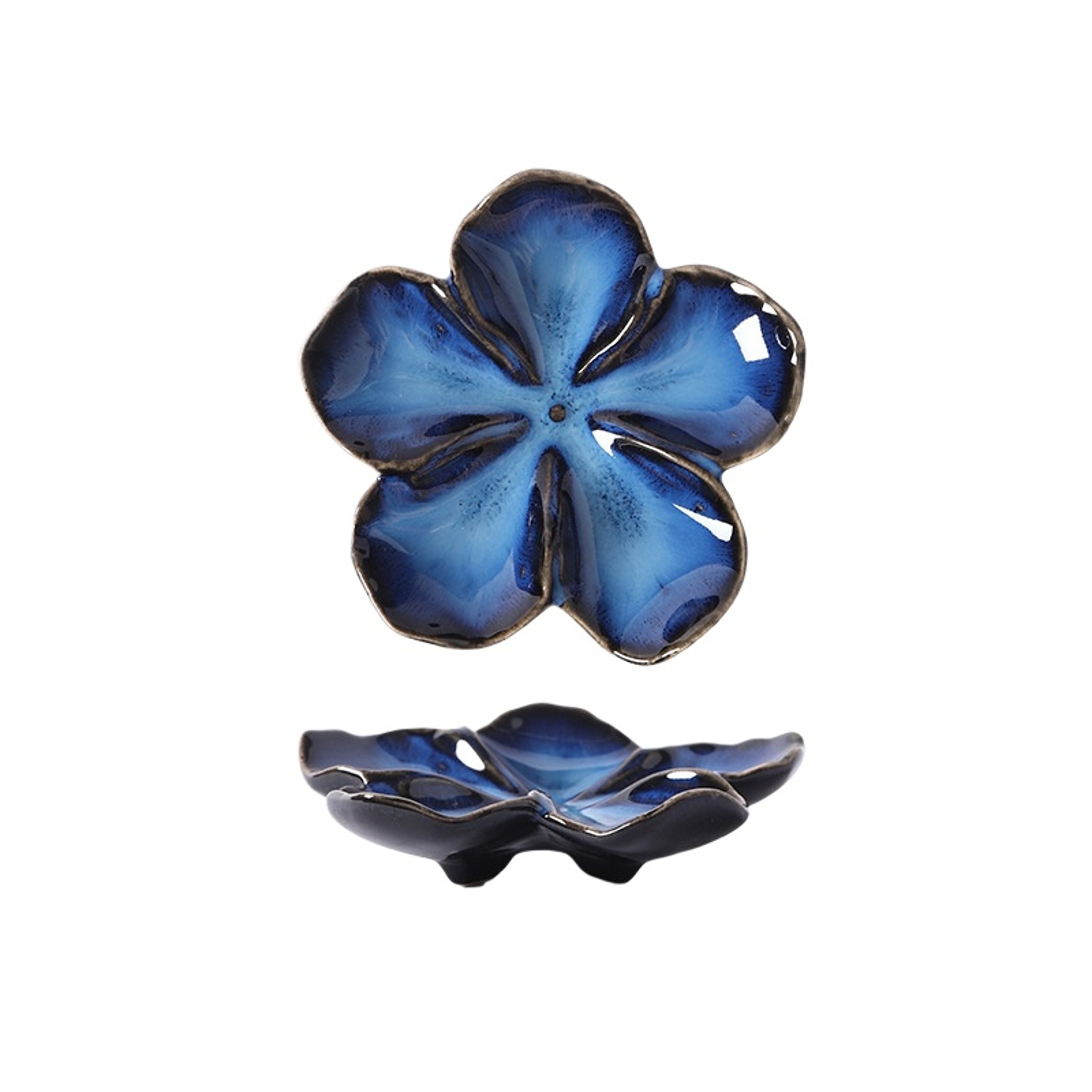 Vintage Flower Shaped Ceramic Sauce Dish Multi Color Mini Decorative Plate – view 7