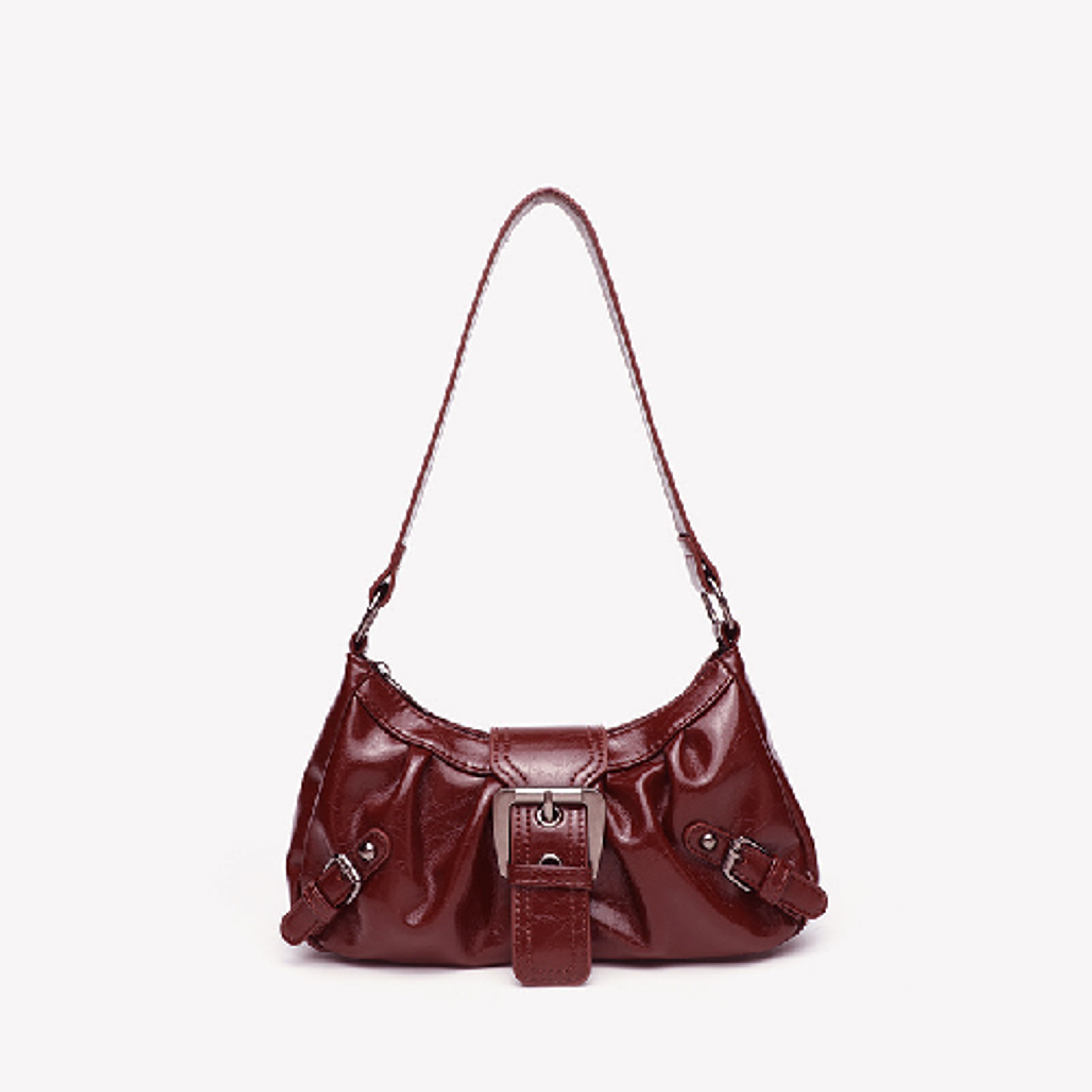 Vintage Leather Shoulder Bag Retro Armpit Purse For Women 5