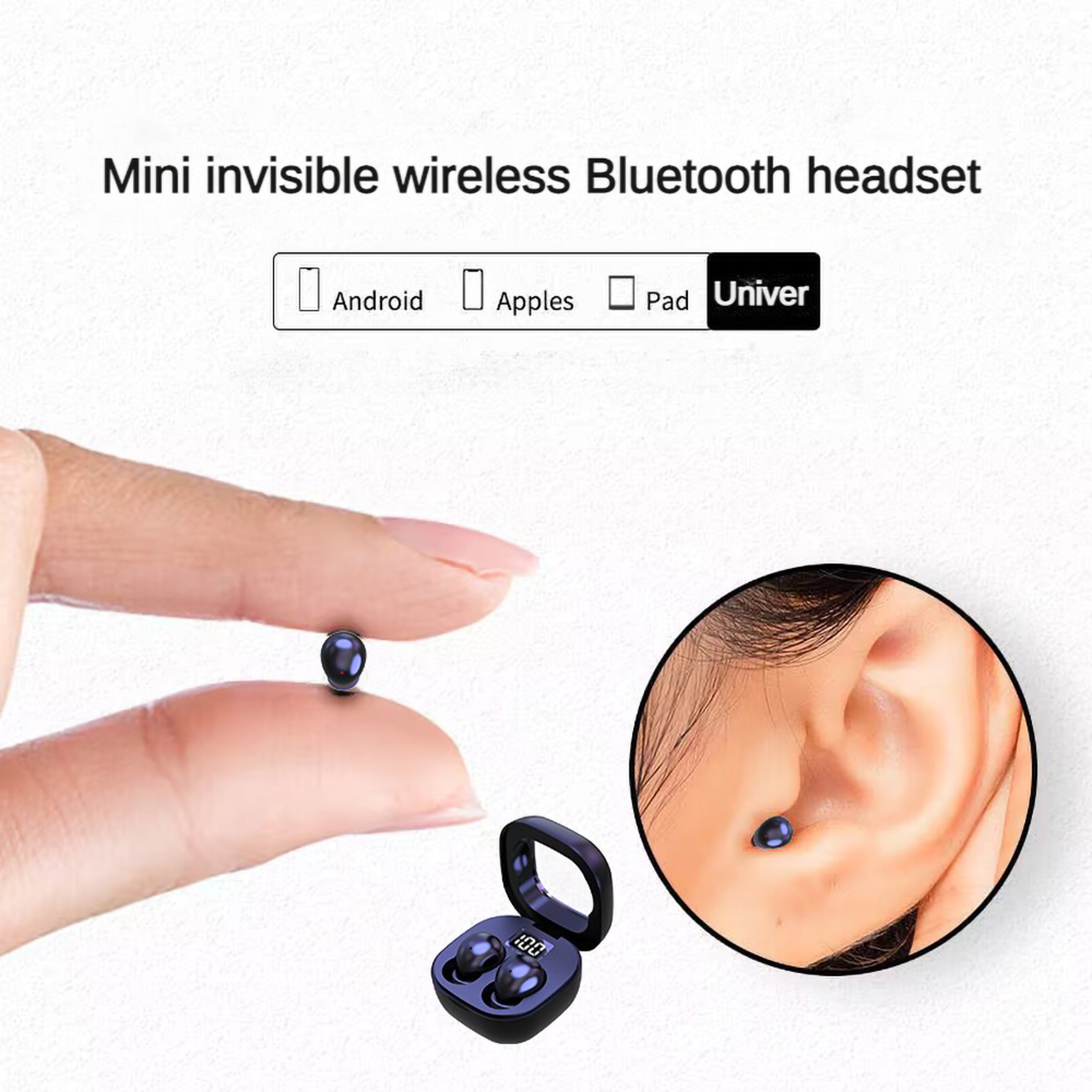 Mini Invisible Sleep Earbuds Wireless Bluetooth Noise Cancelling Headset – view 2