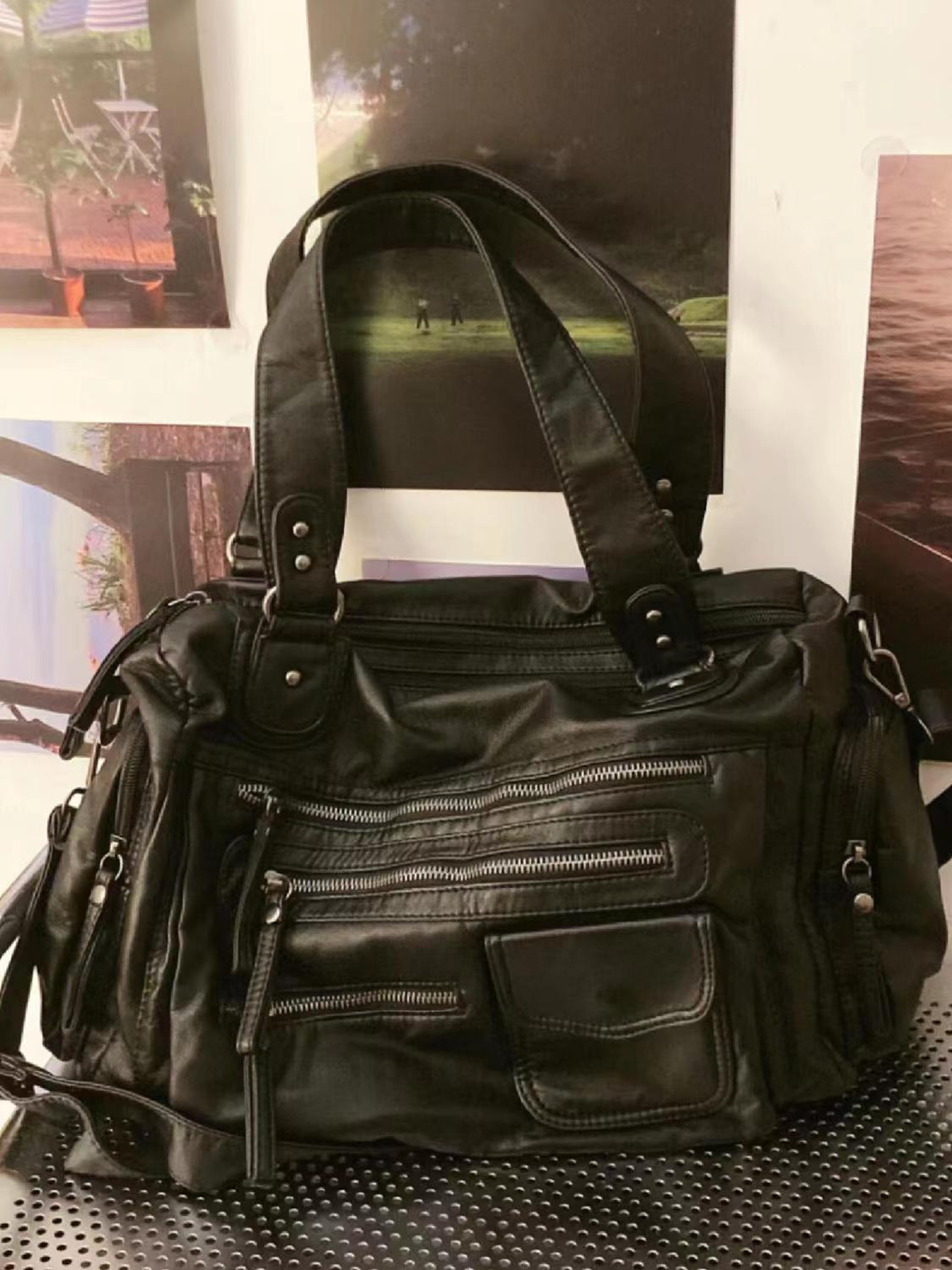 Vintage Black Shoulder Bag Chic Harajuku Crossbody Purse For Women 0