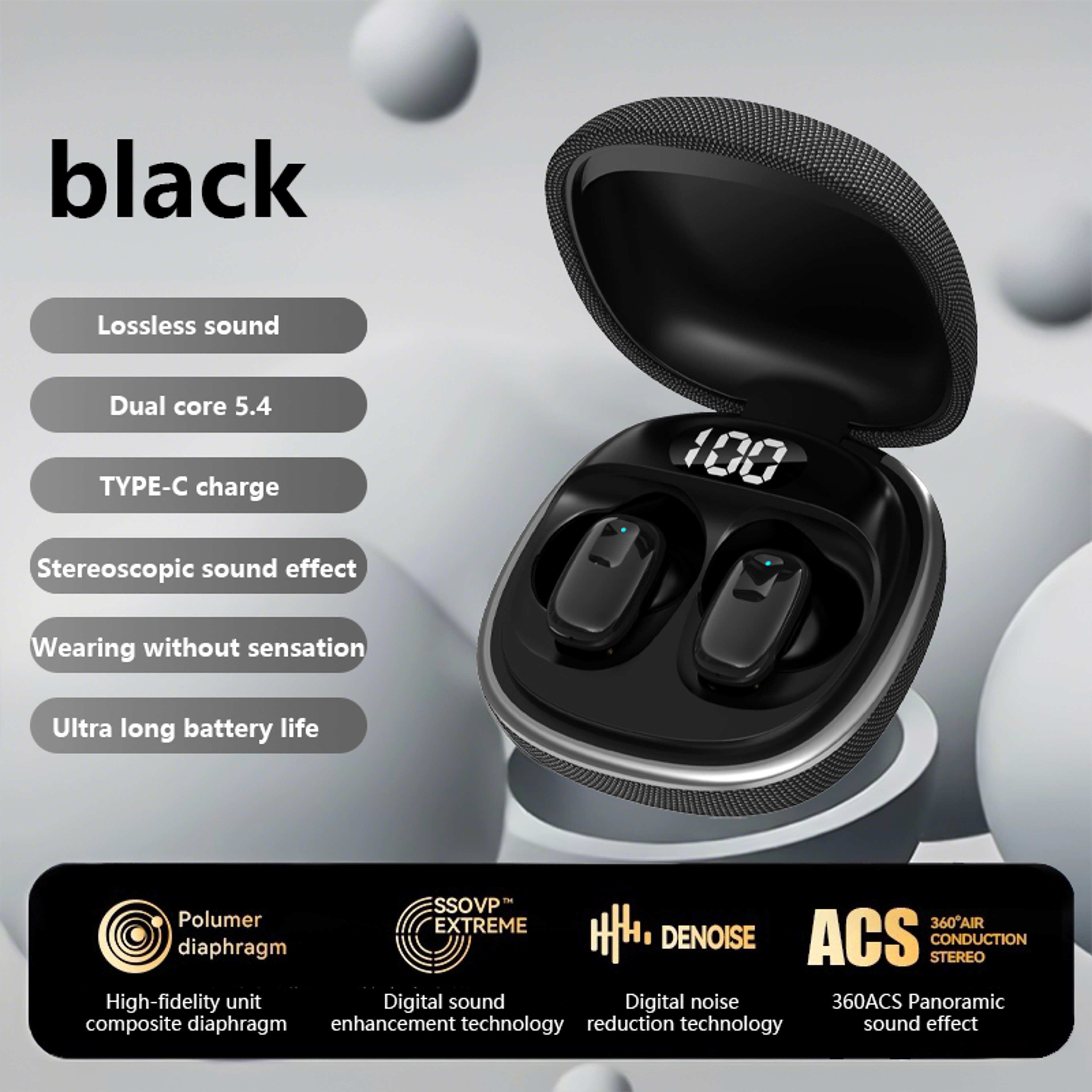 Smart TWS Wireless Earbuds with Microphone for iPhone Android Bluetooth Earphones – view 4