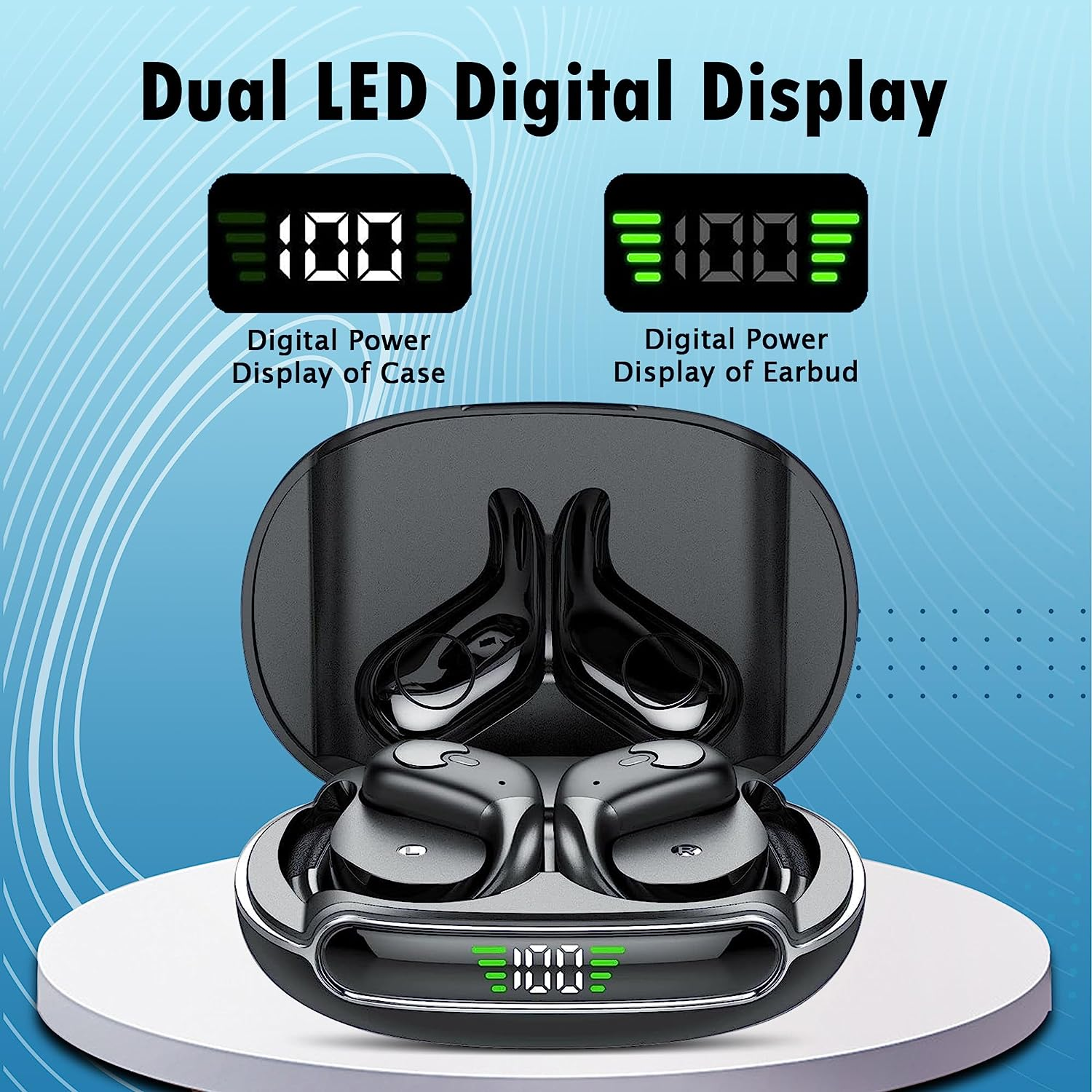 Mini Wireless Bluetooth Earbuds with ENC Mic & Charging Case – TWS Noise Cancelling Earphones – view 3