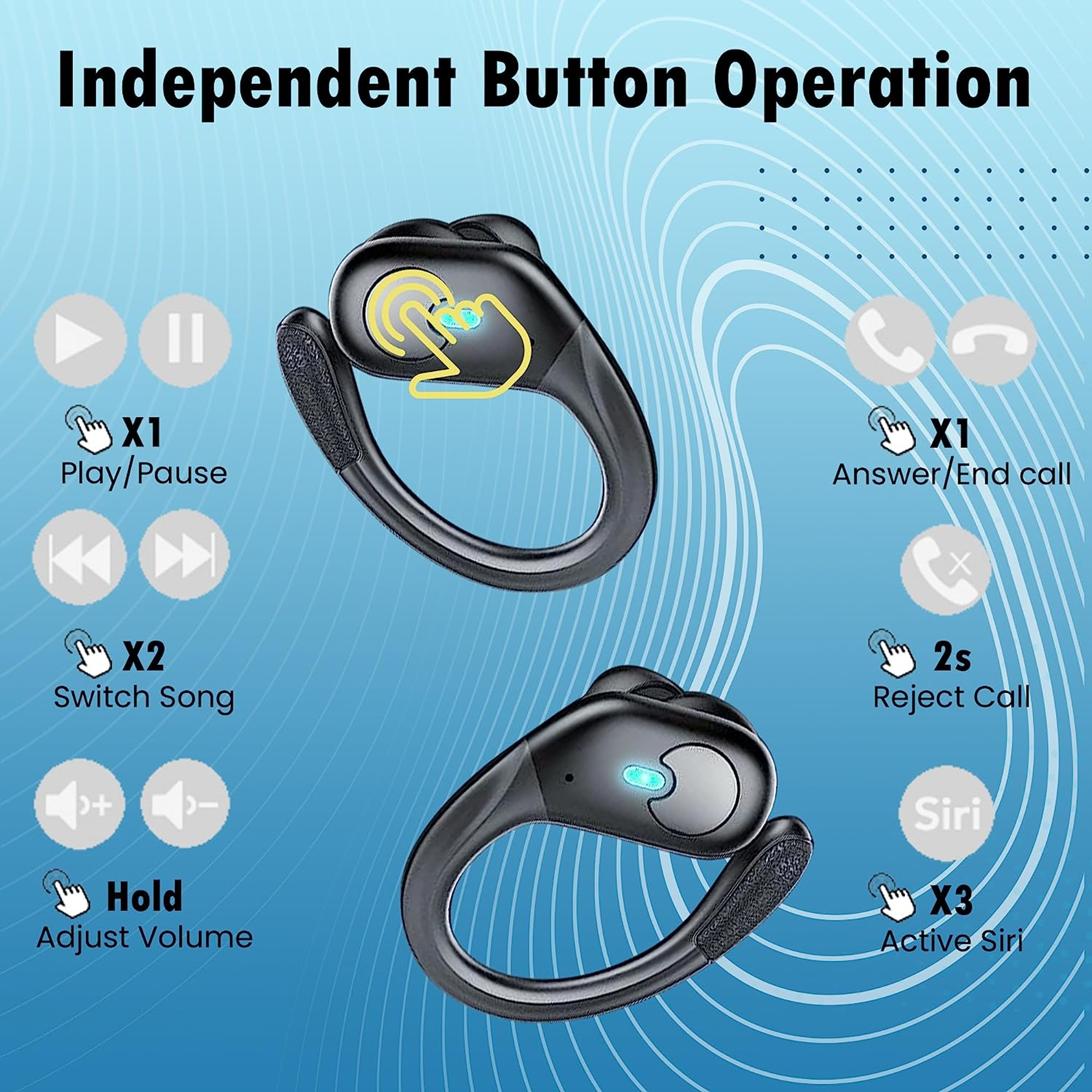 Mini Wireless Bluetooth Earbuds with ENC Mic & Charging Case – TWS Noise Cancelling Earphones – view 5