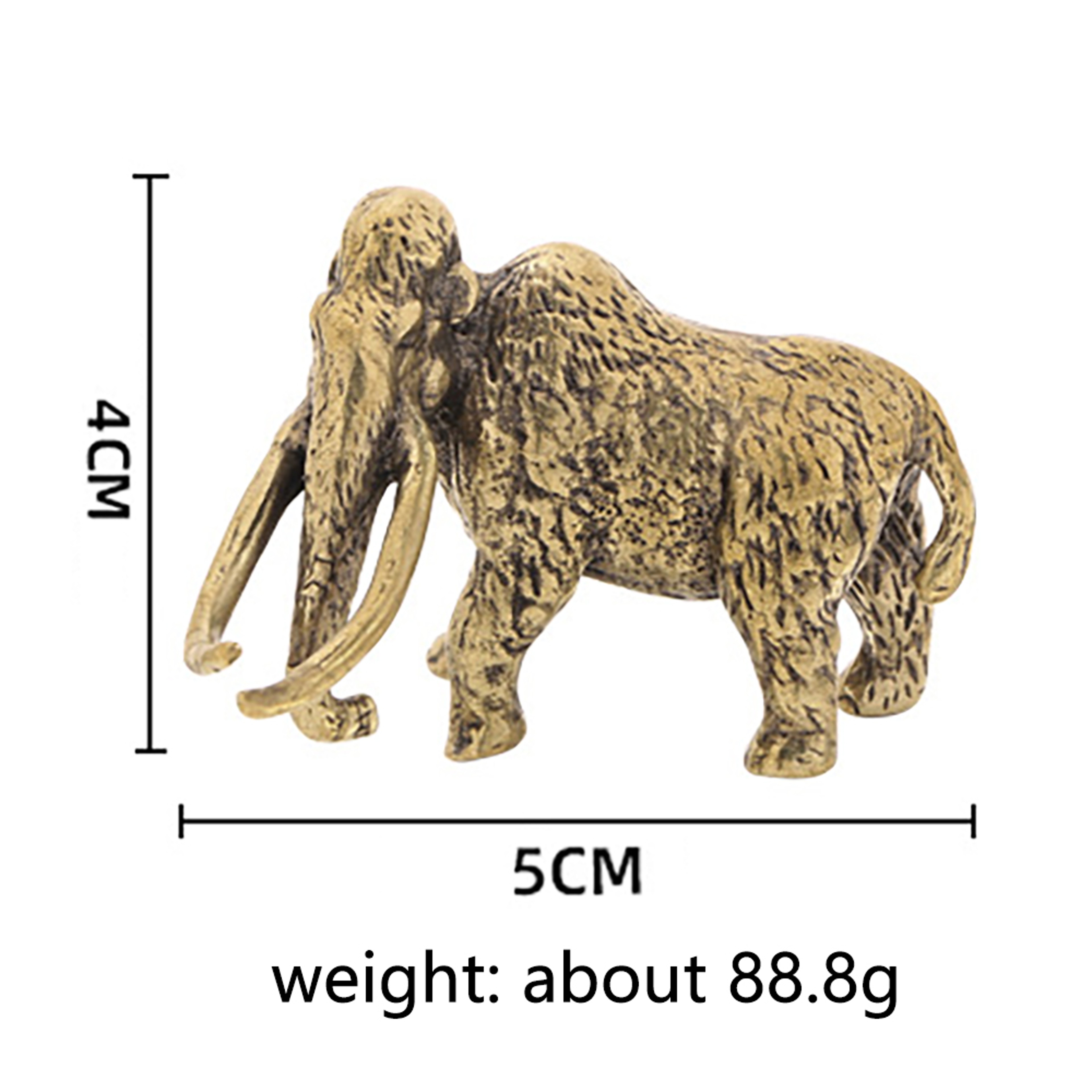 Vintage Brass Woolly Mammoth Figurine Retro Copper Desk Decor Collectible 5