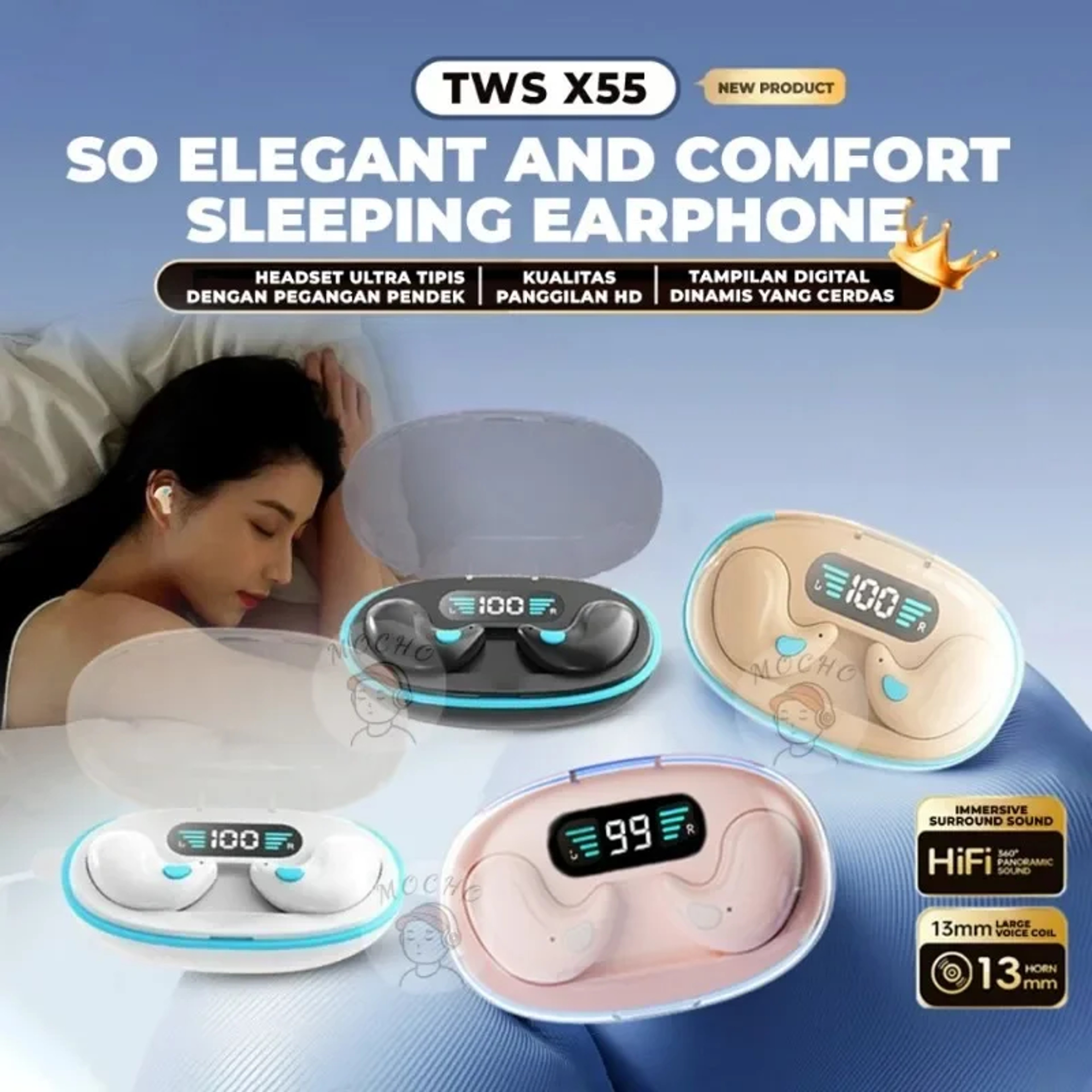 Invisible Sleep Earbuds Mini Bluetooth Earphones With HiFi Sound  Power Display 1