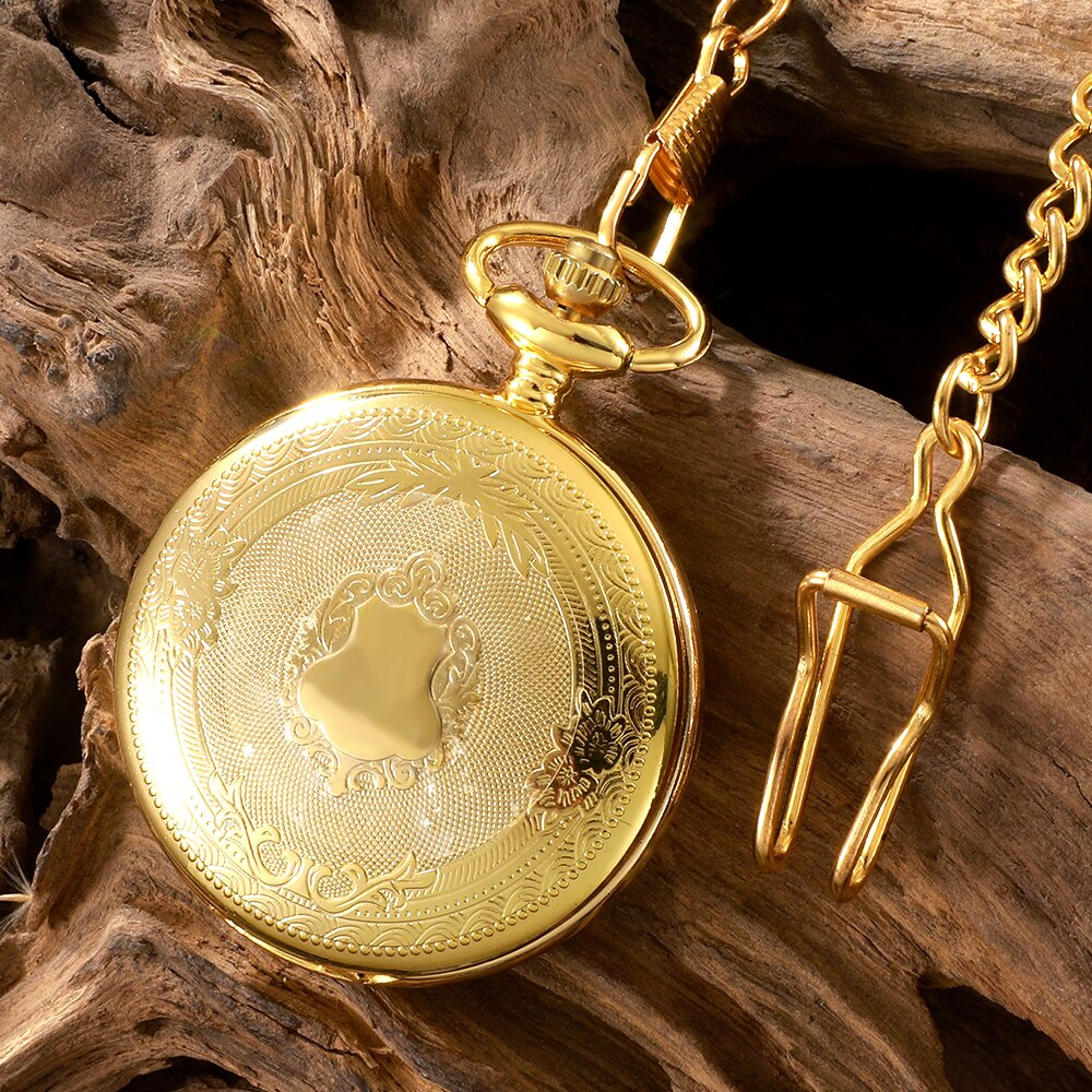 Steampunk Pocket Watch Necklace with Roman Numerals Vintage Antique Pendant Timepiece – view 2