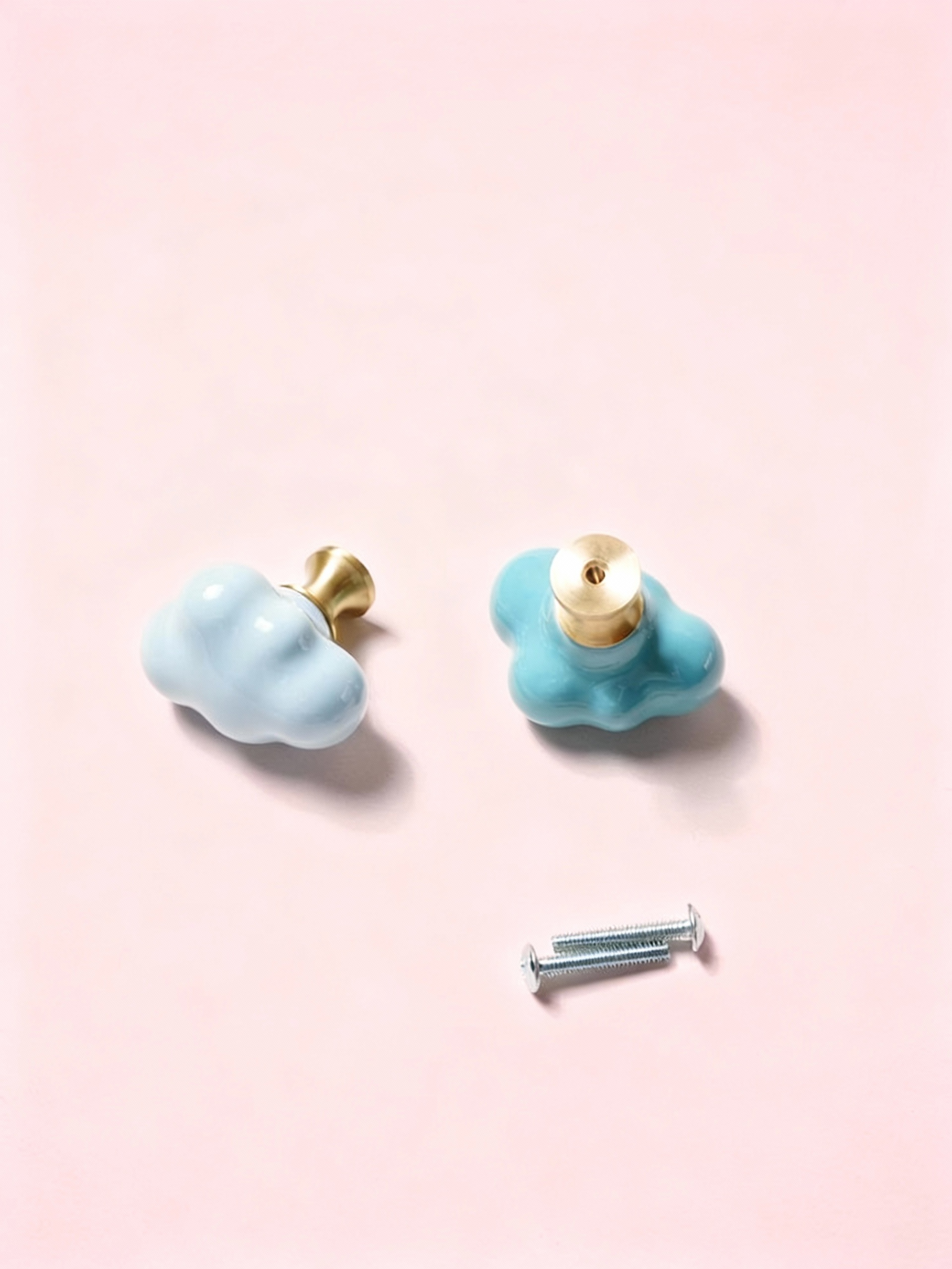 Cloud Ceramic Cabinet Knob Brass Drawer Handle for Kids Room Furniture – view 4