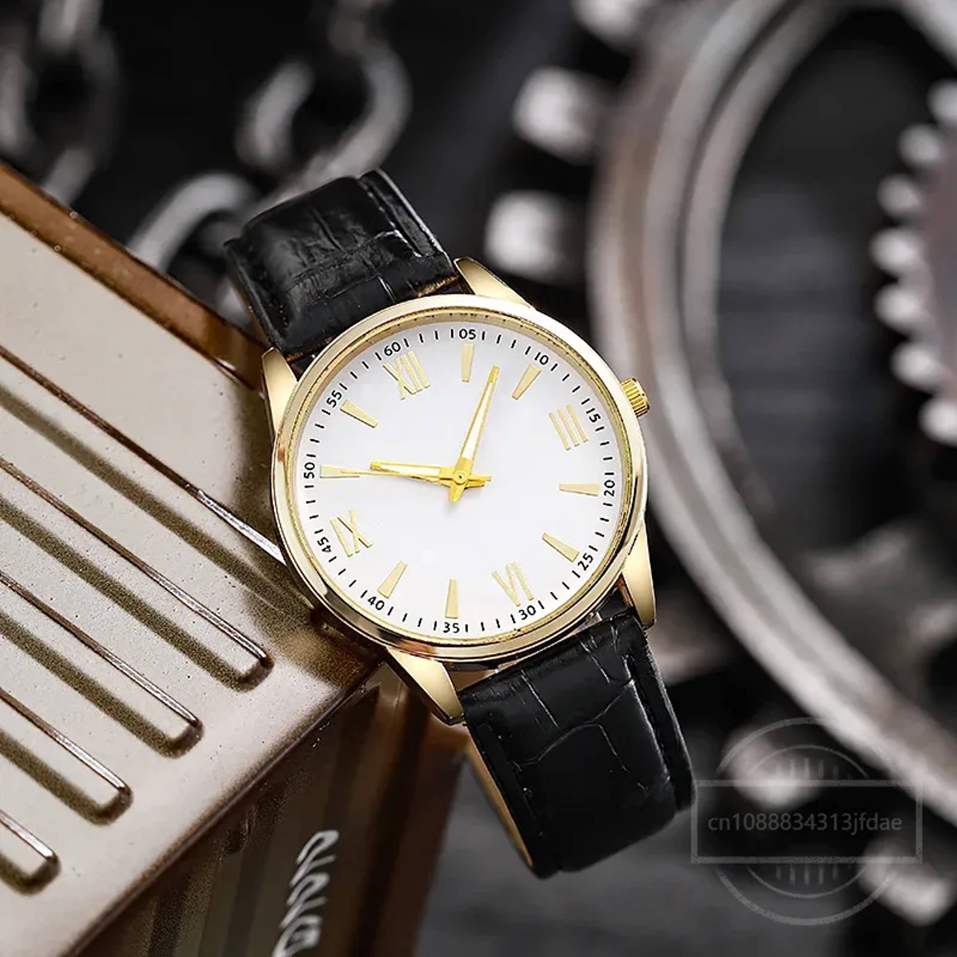Ultra Thin Minimalist Leather Watch For Men Classic Quartz Dress Watch 2