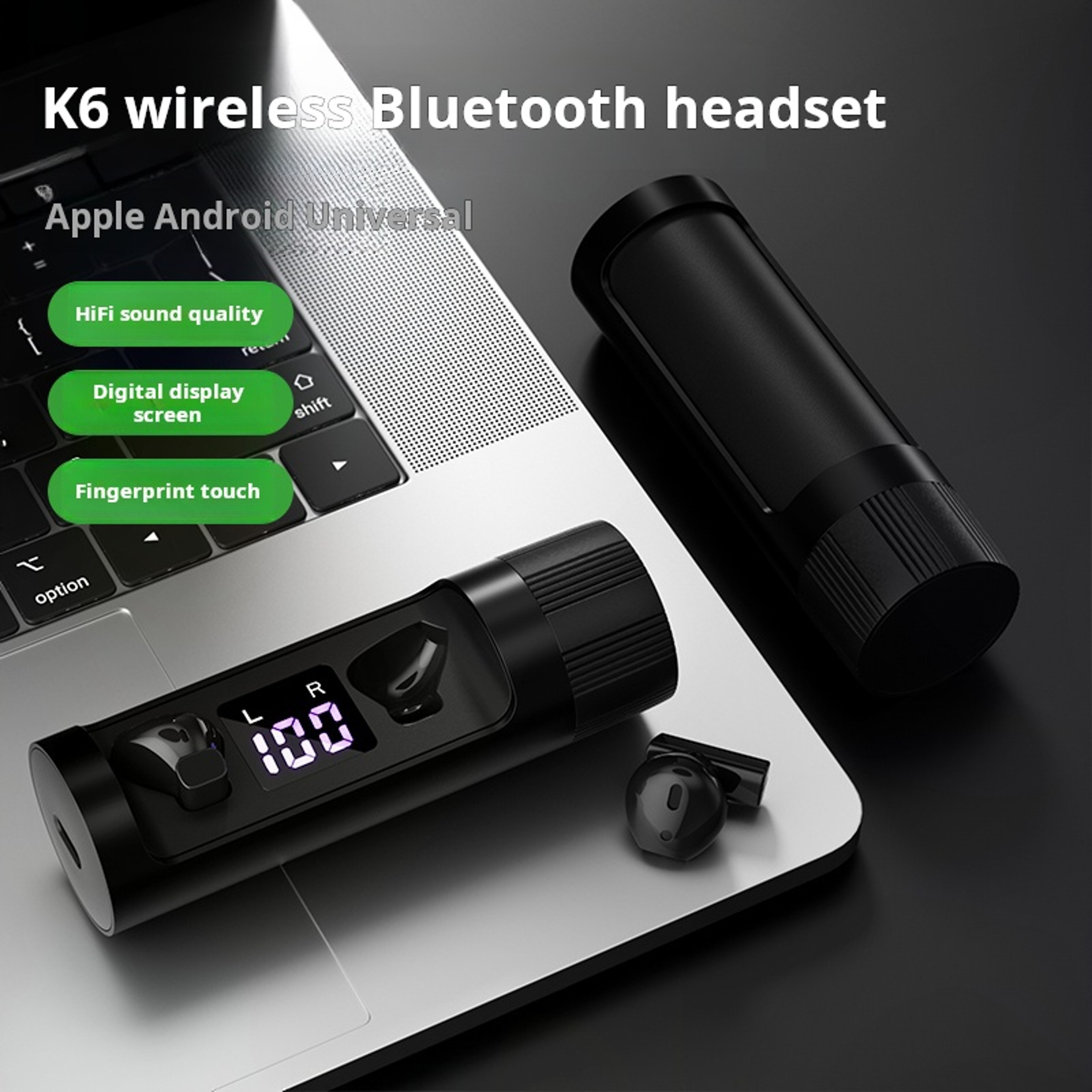 Low Latency Wireless Bluetooth Gaming Earbuds with Digital Display & Noise Reduction – view 3