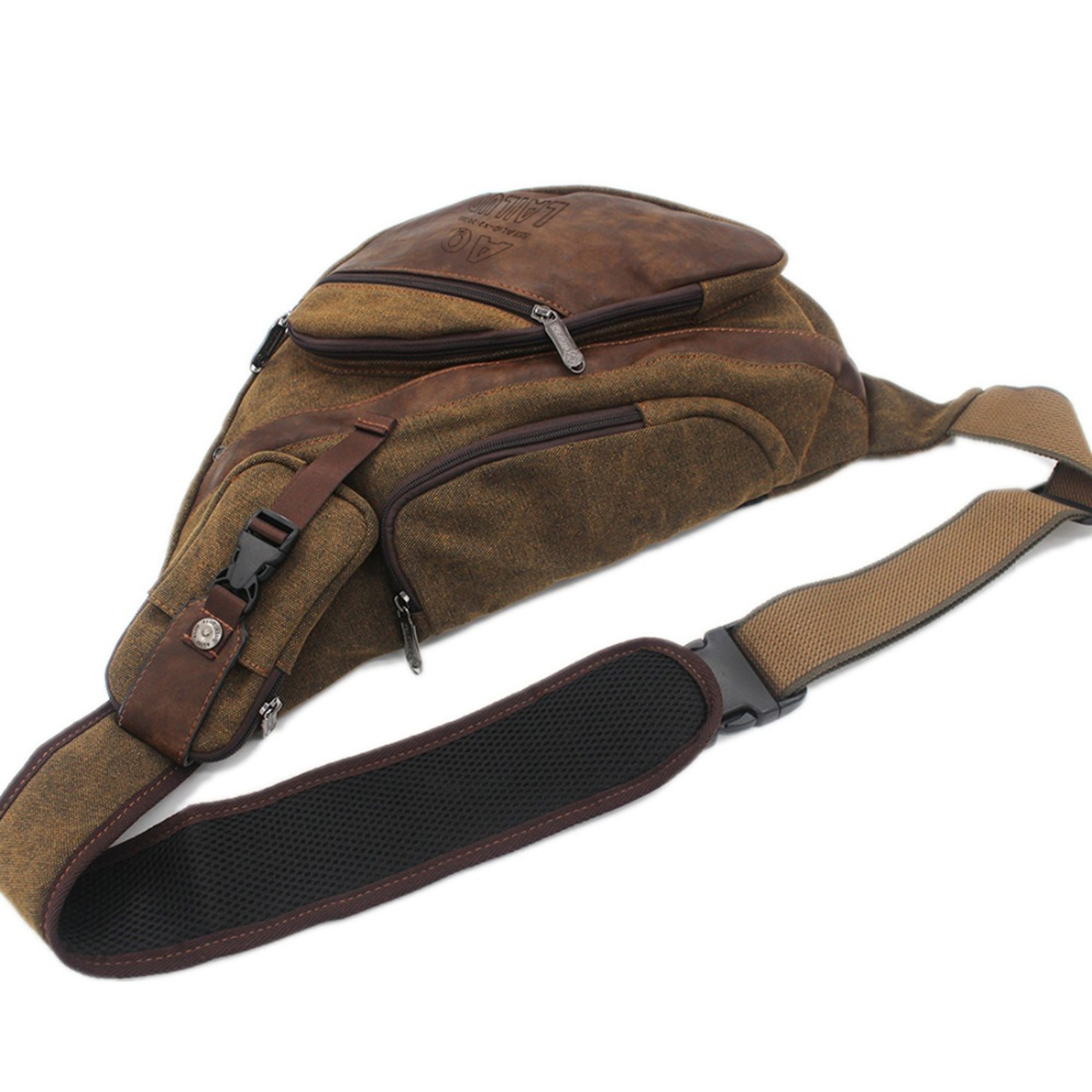 Canvas Men Sling Backpack Crossbody Travel Chest Bag with Laptop Compartment – view 6