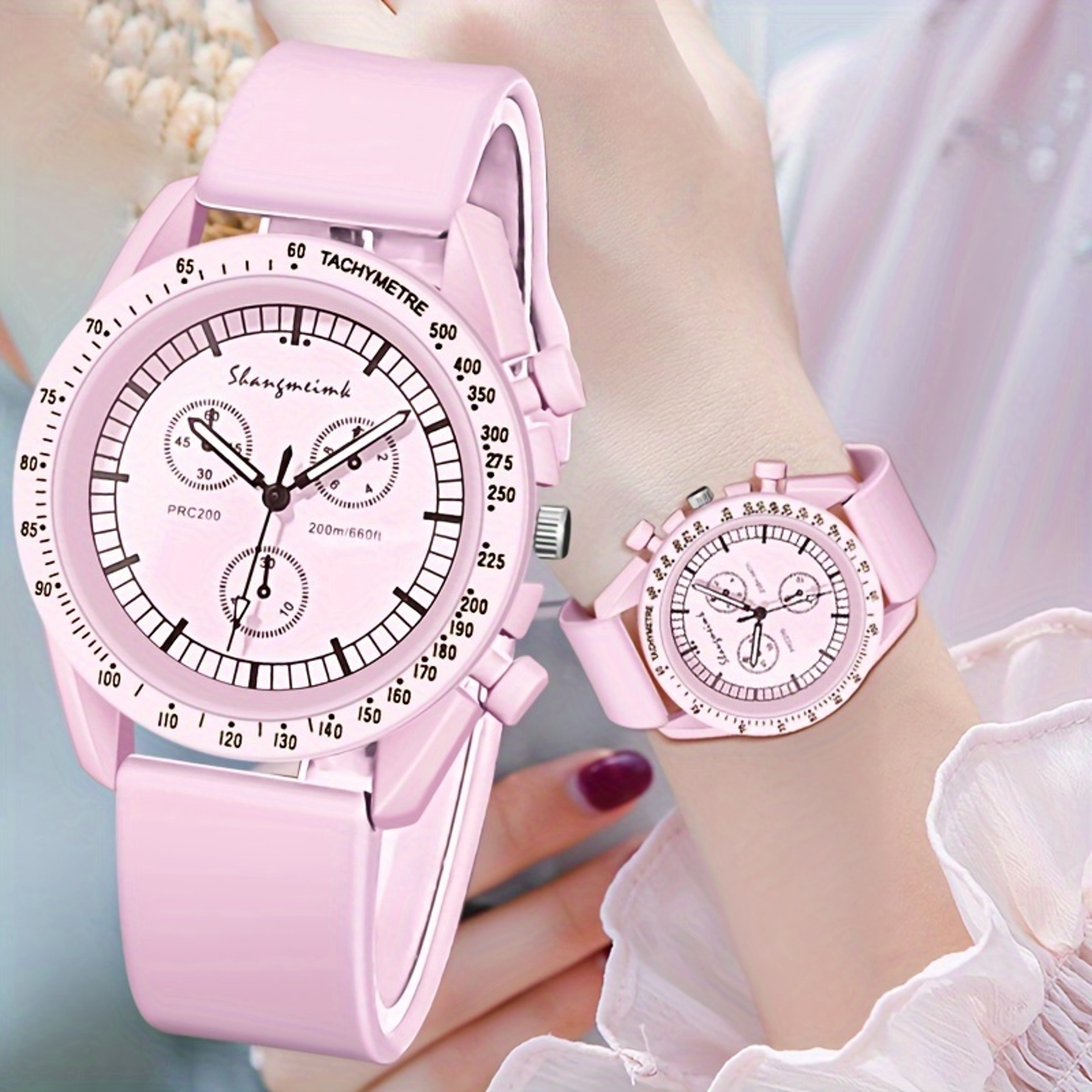 Stylish Silicone Band Women Sports Watch With Quartz Movement  Three Dial Design 2